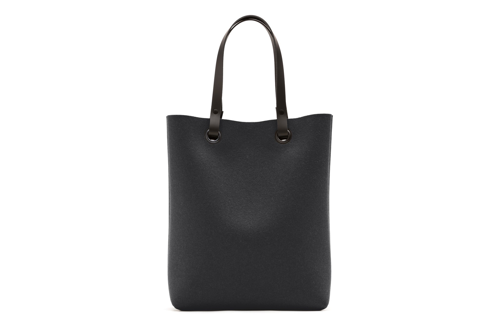 Hey-Sign Shopper-Tasche aus Filz mit Lederhenkeln, Größe M, Farbe Schwarz