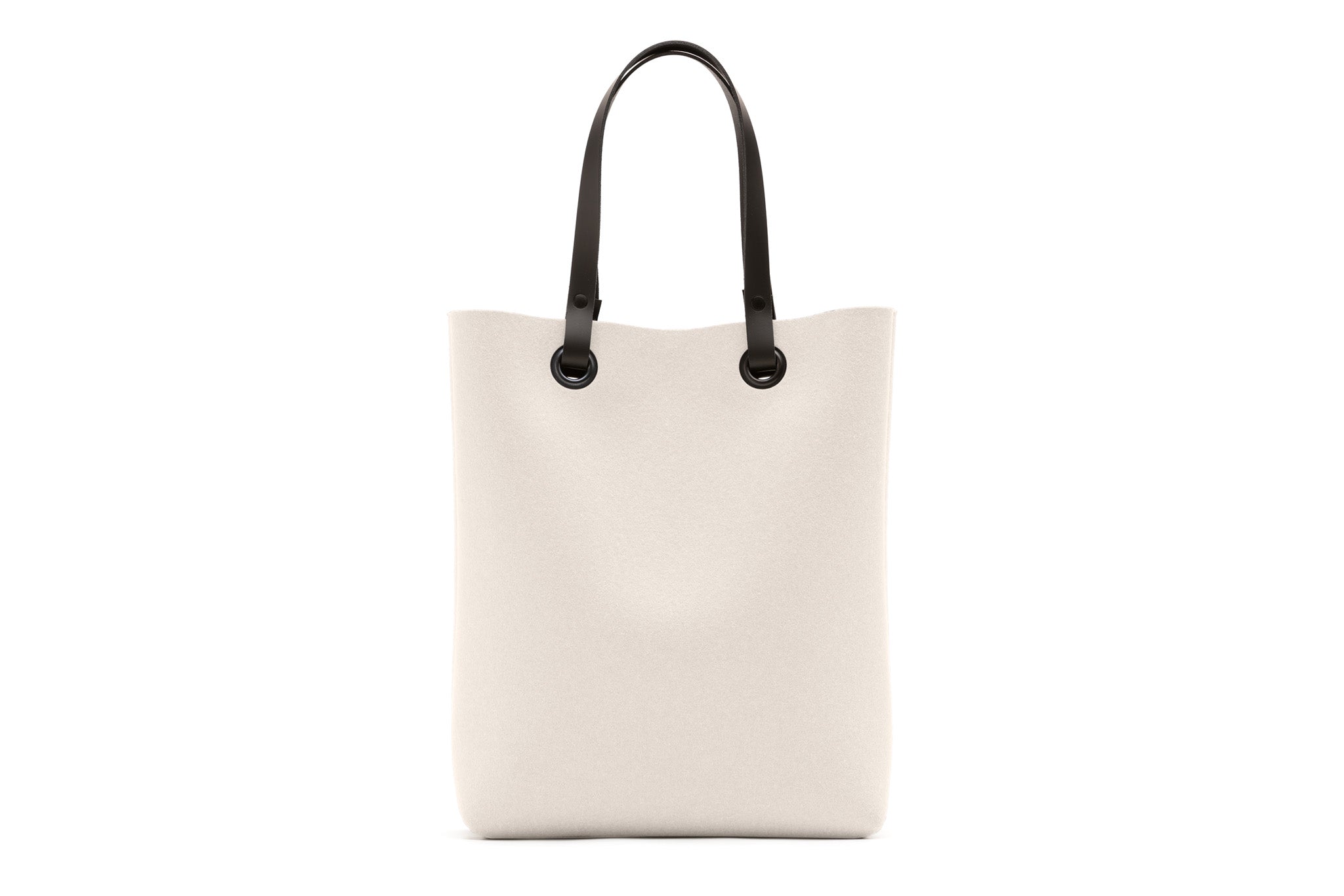 Hey-Sign Shopper-Tasche aus Filz mit Lederhenkeln, Größe M, Farbe Wollweiß