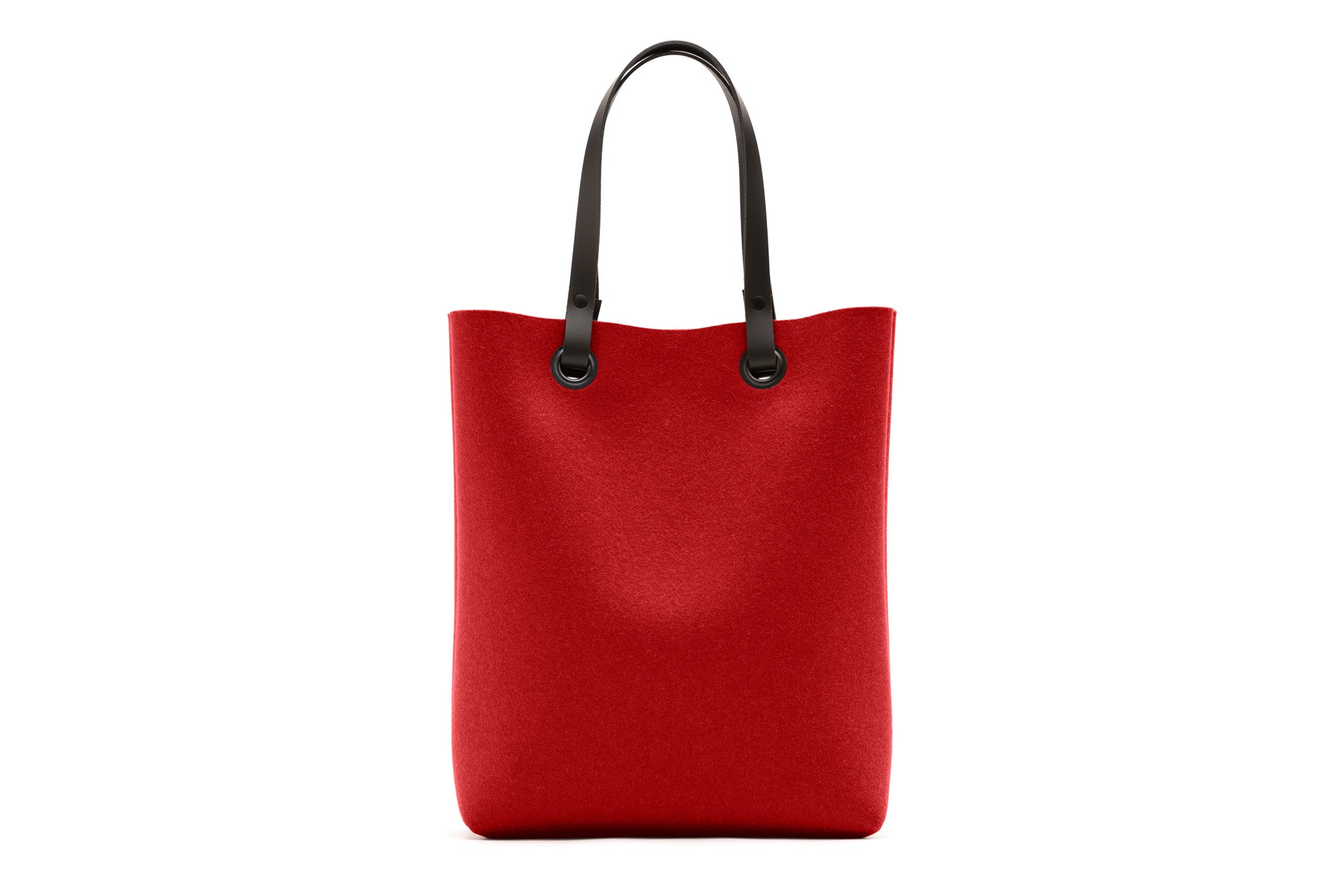 Hey-Sign Shopper-Tasche aus Filz mit Lederhenkeln, Größe M, Farbe Rot