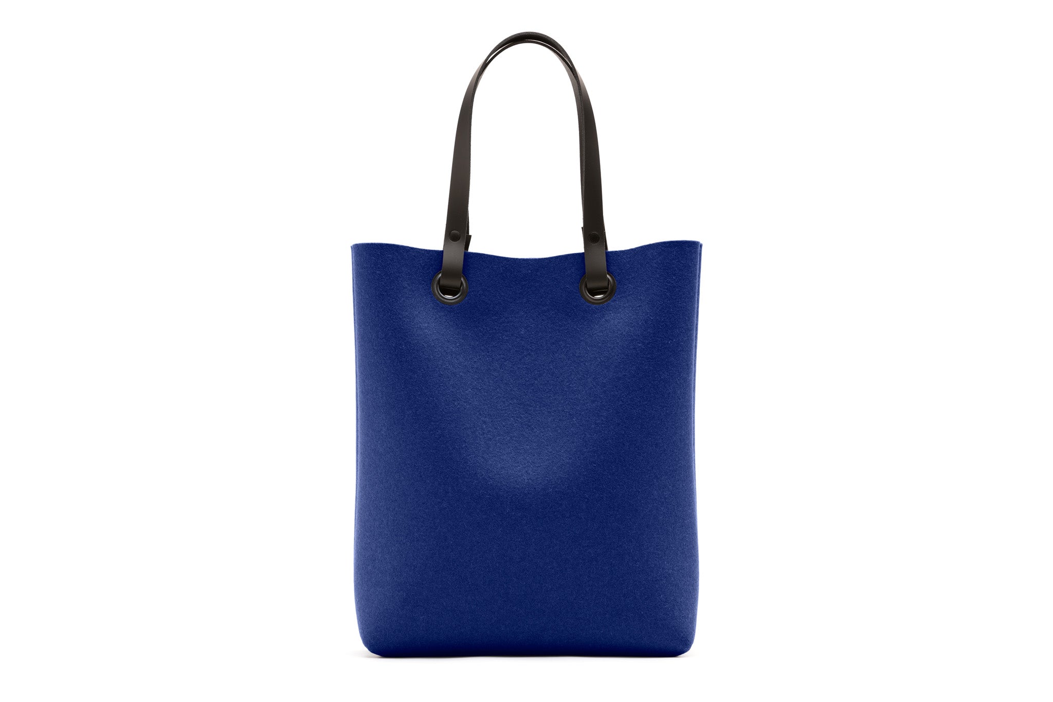 Hey-Sign Shopper-Tasche aus Filz mit Lederhenkeln, Größe M, Farbe Dunkelblau