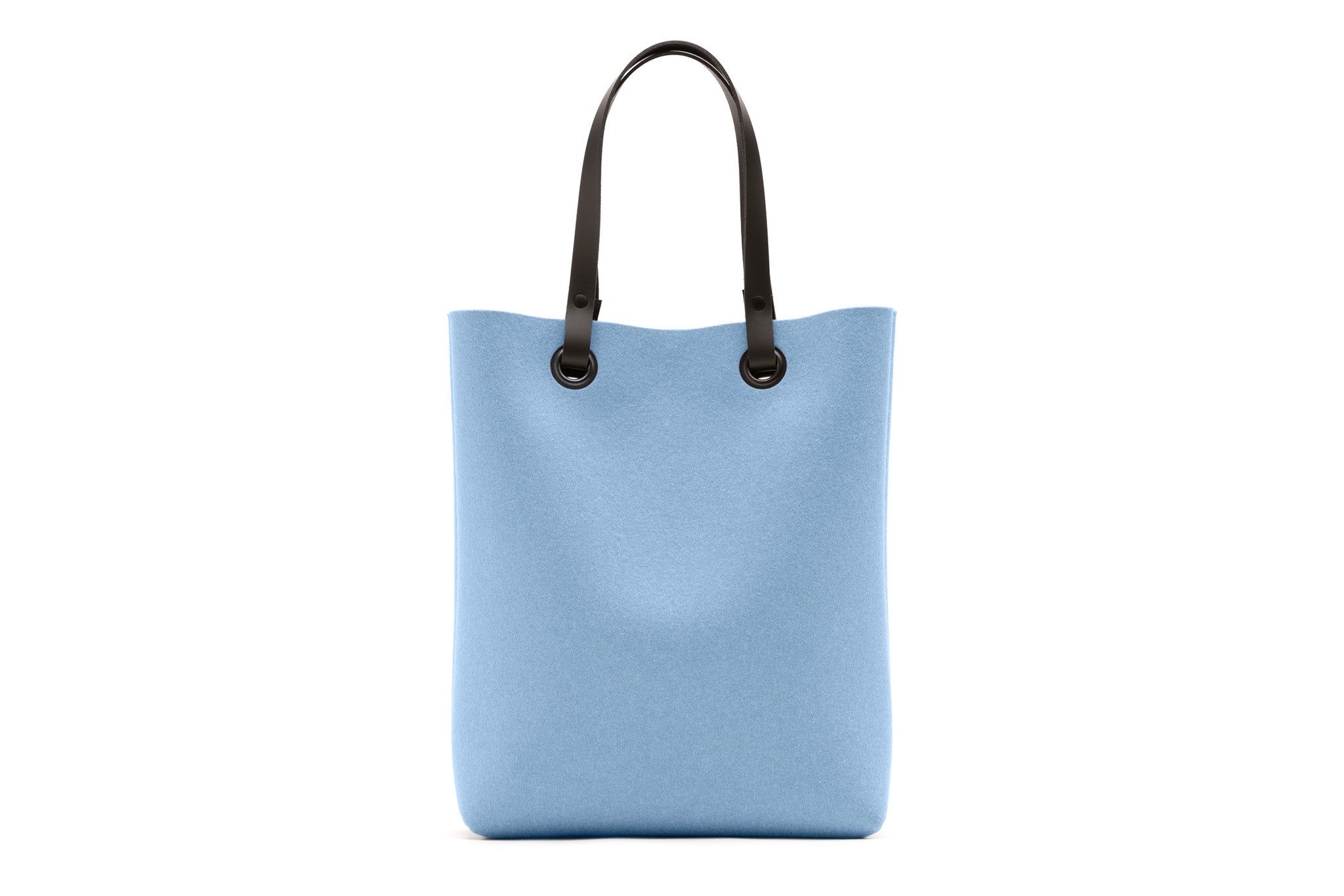 Hey-Sign Shopper-Tasche aus Filz mit Lederhenkeln, Größe M, Farbe Pastellblau