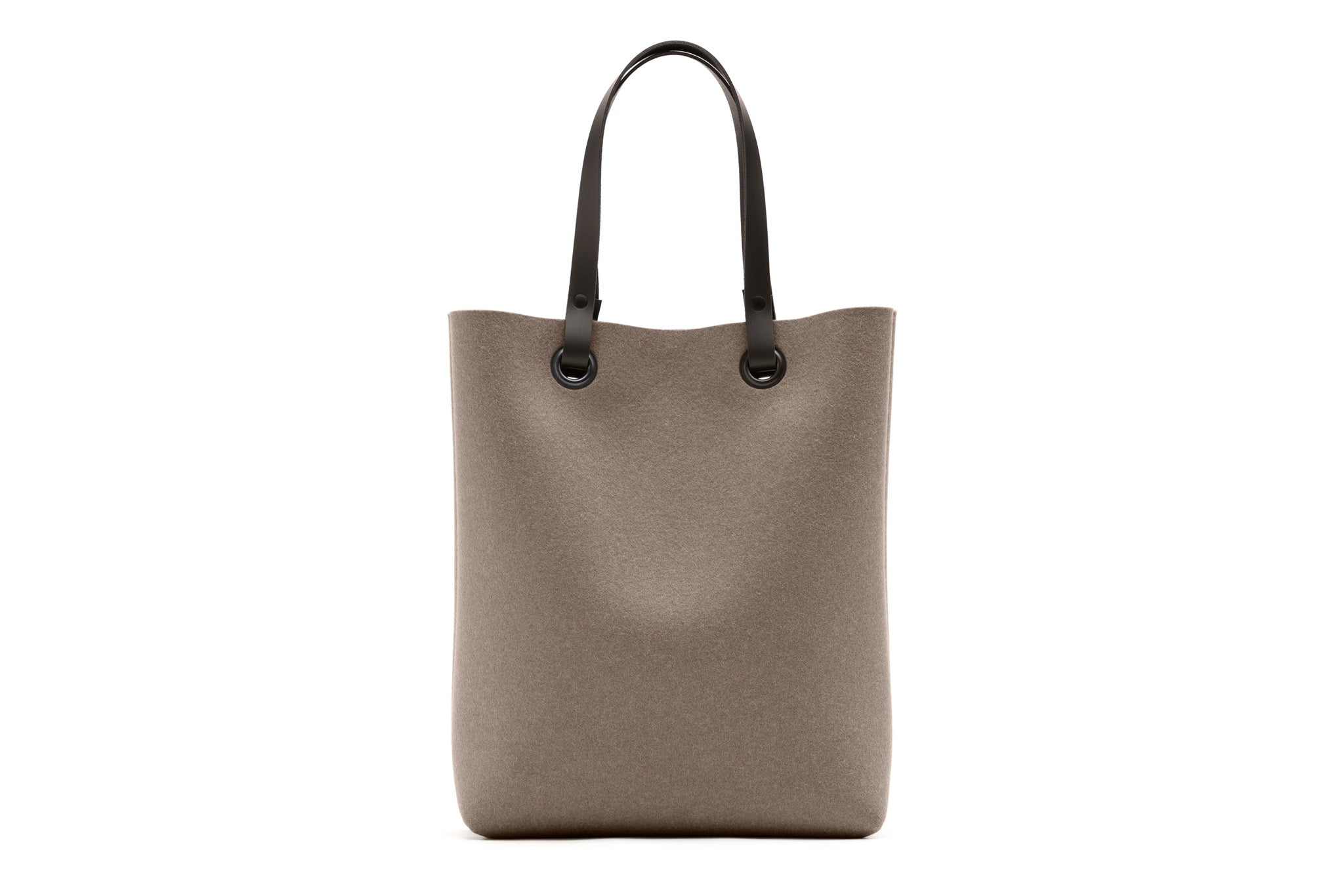 Hey-Sign Shopper-Tasche aus Filz mit Lederhenkeln, Größe M, Farbe Taupe