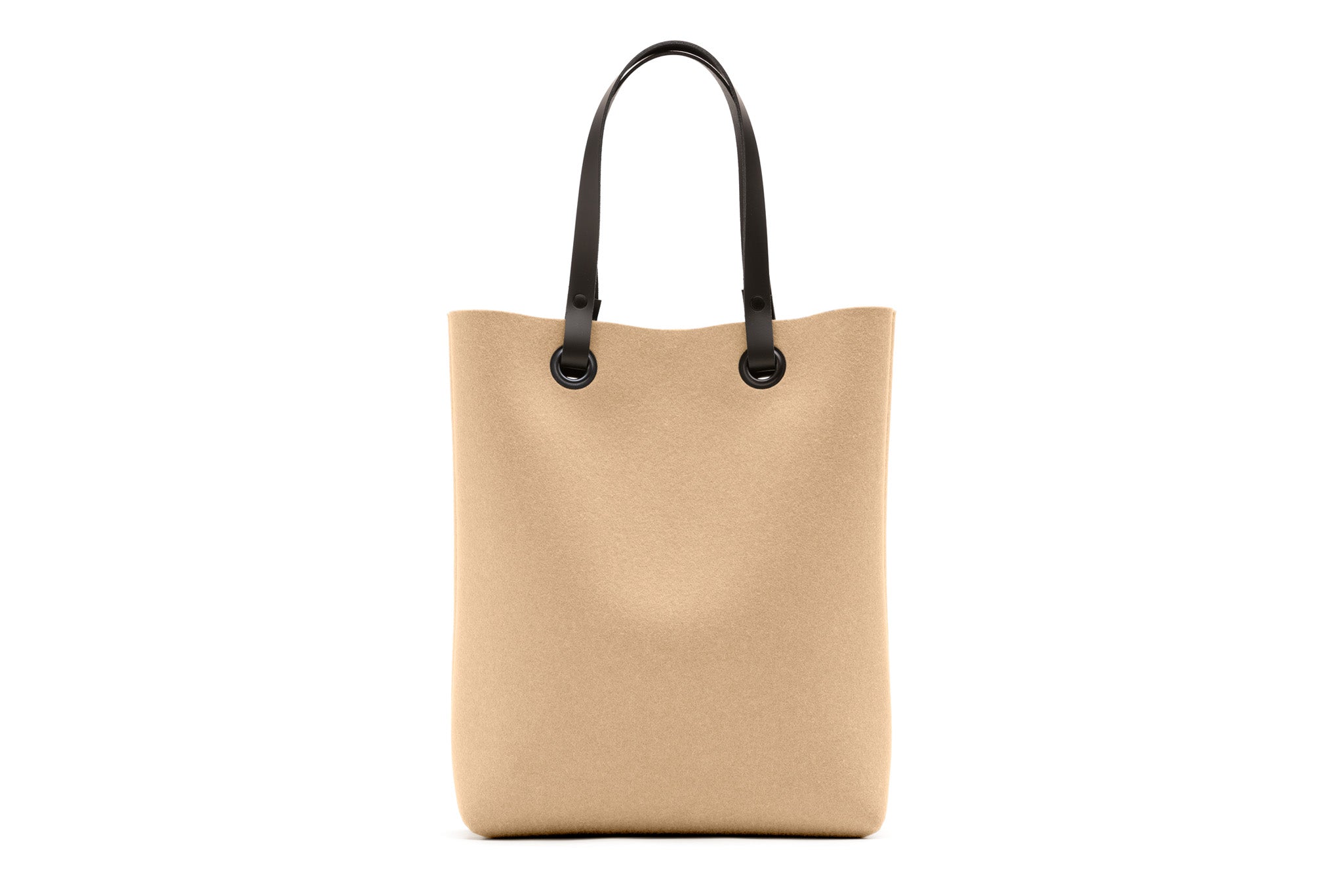 Hey-Sign Shopper-Tasche aus Filz mit Lederhenkeln, Größe M, Farbe Karamell