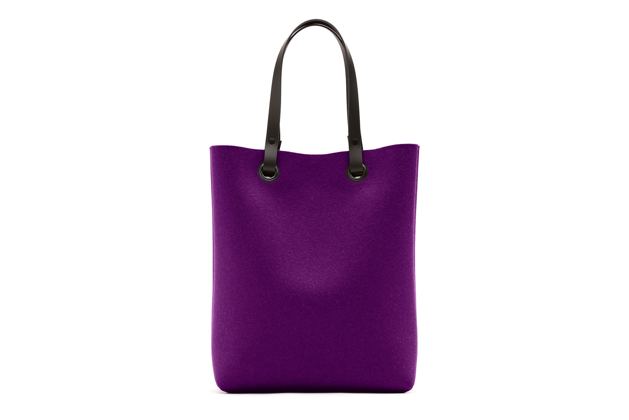 Hey-Sign Shopper-Tasche aus Filz mit Lederhenkeln, Größe M, Farbe Pflaume