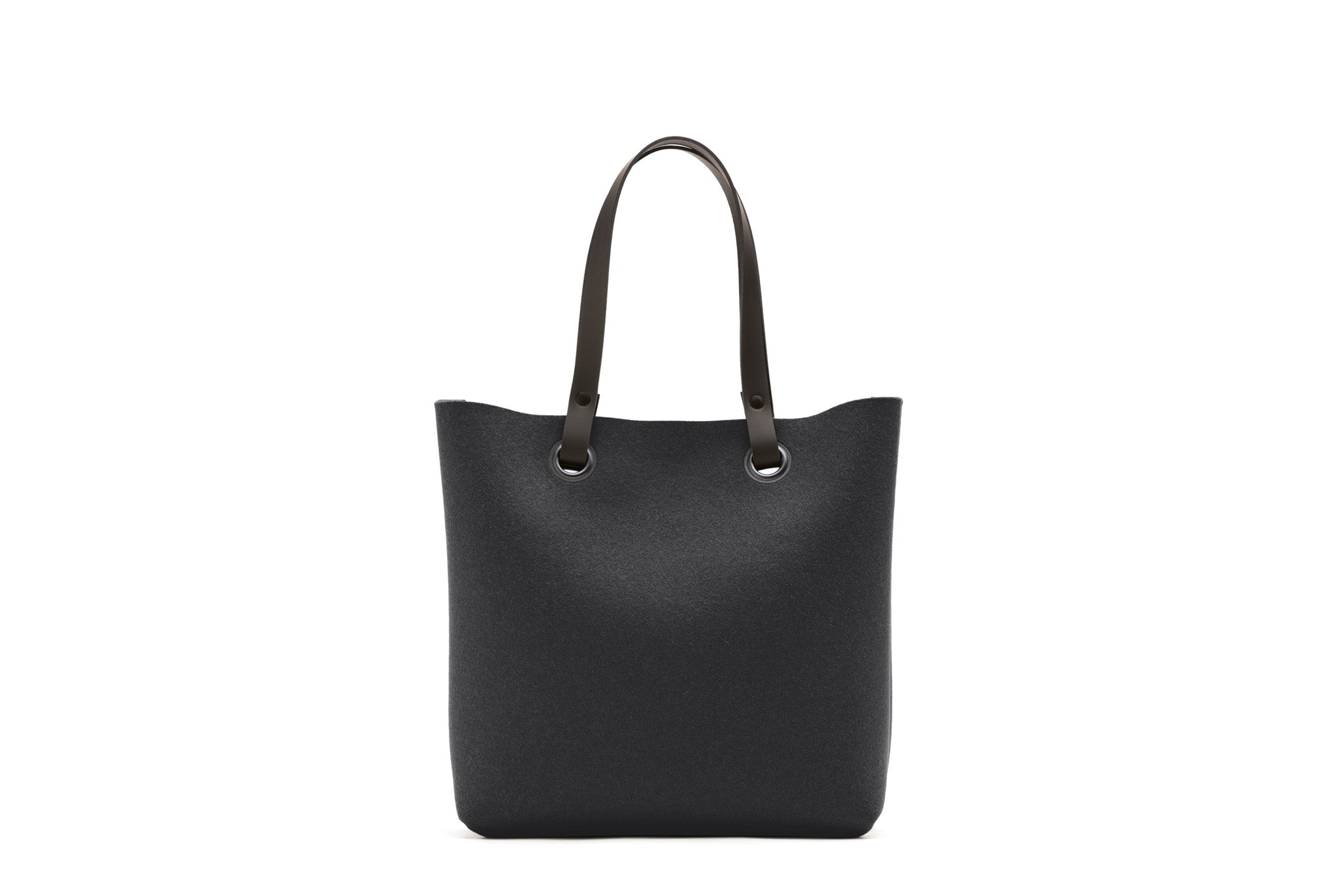 Hey-Sign Shopper-Tasche aus Filz mit Lederhenkeln, Größe S, Farbe Schwarz