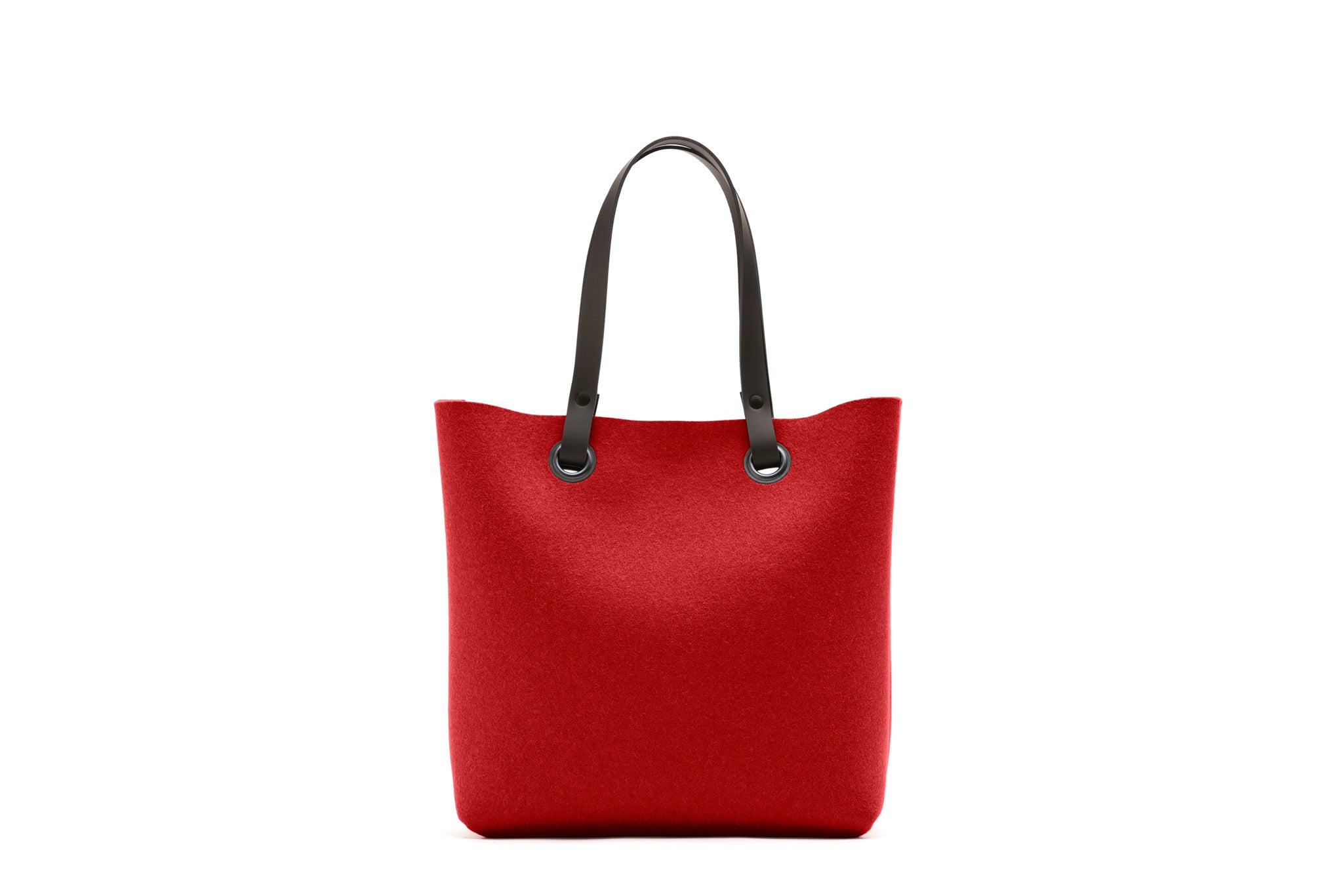 Hey-Sign Shopper-Tasche aus Filz mit Lederhenkeln, Größe S, Farbe Rot