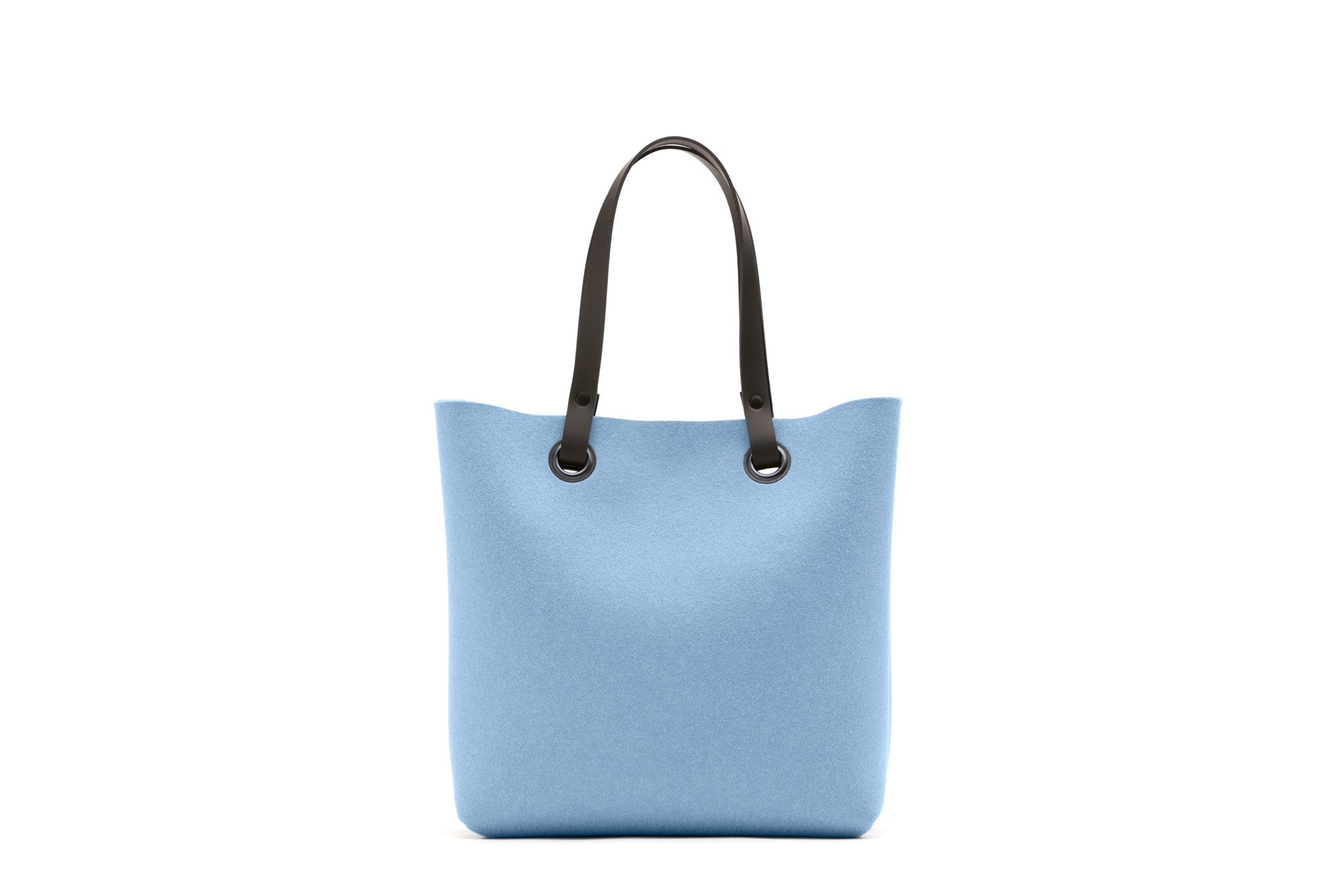 Hey-Sign Shopper-Tasche aus Filz mit Lederhenkeln, Größe S, Farbe Pastellblau