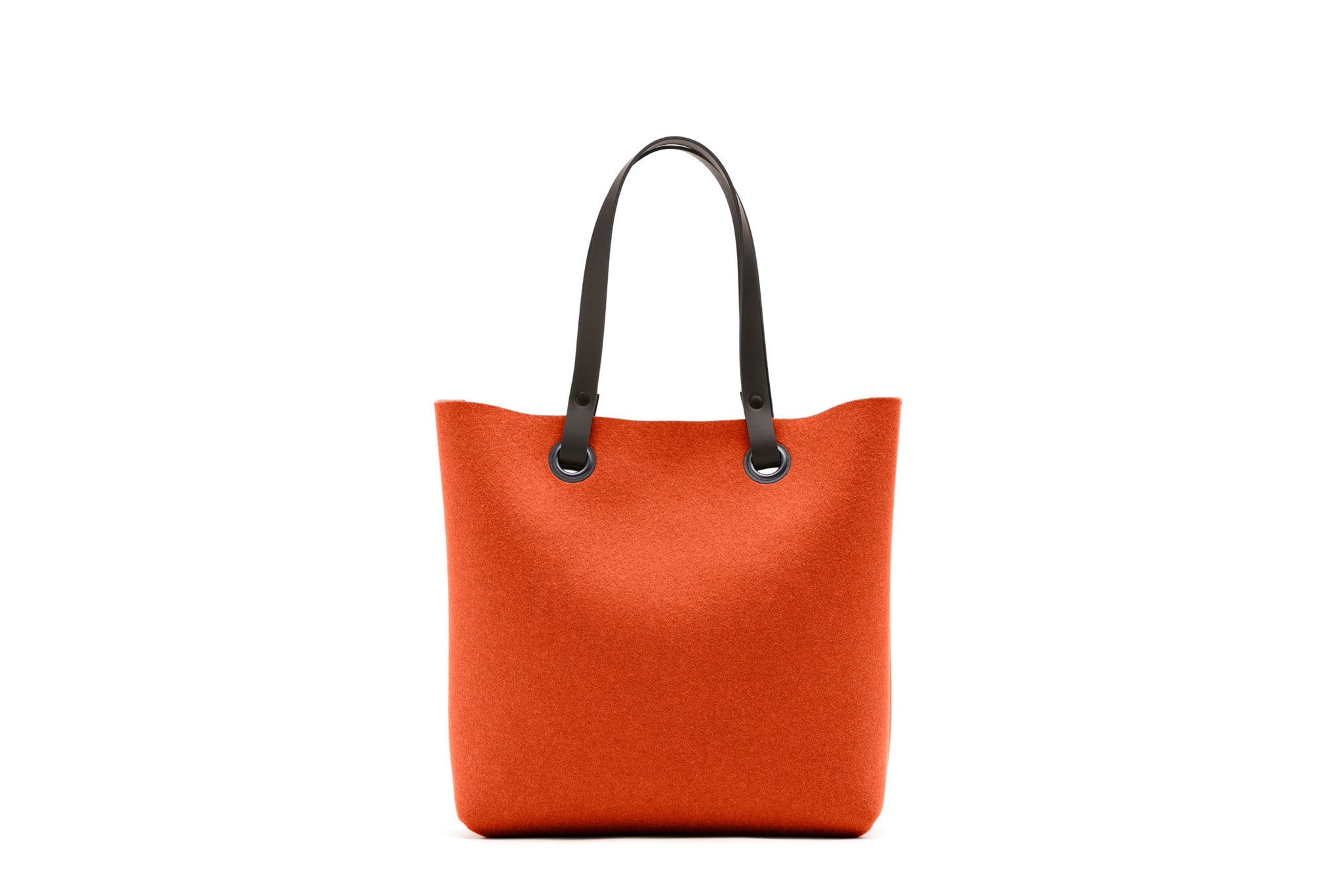 Hey-Sign Shopper-Tasche aus Filz mit Lederhenkeln, Größe S, Farbe Mango