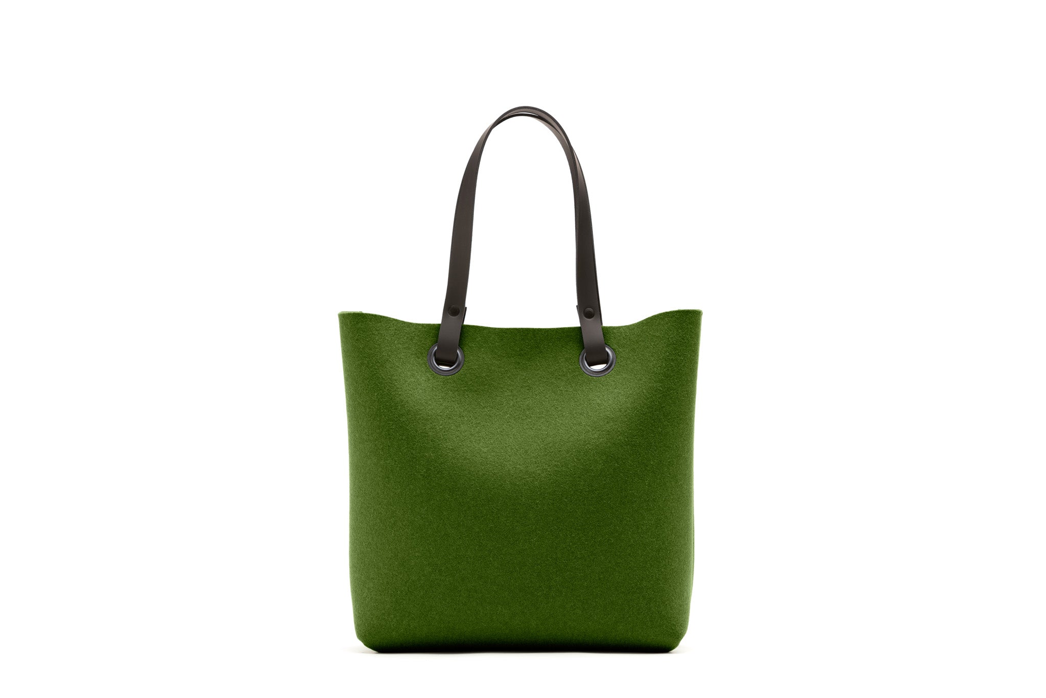 Hey-Sign Shopper-Tasche aus Filz mit Lederhenkeln, Größe S, Farbe Oliv