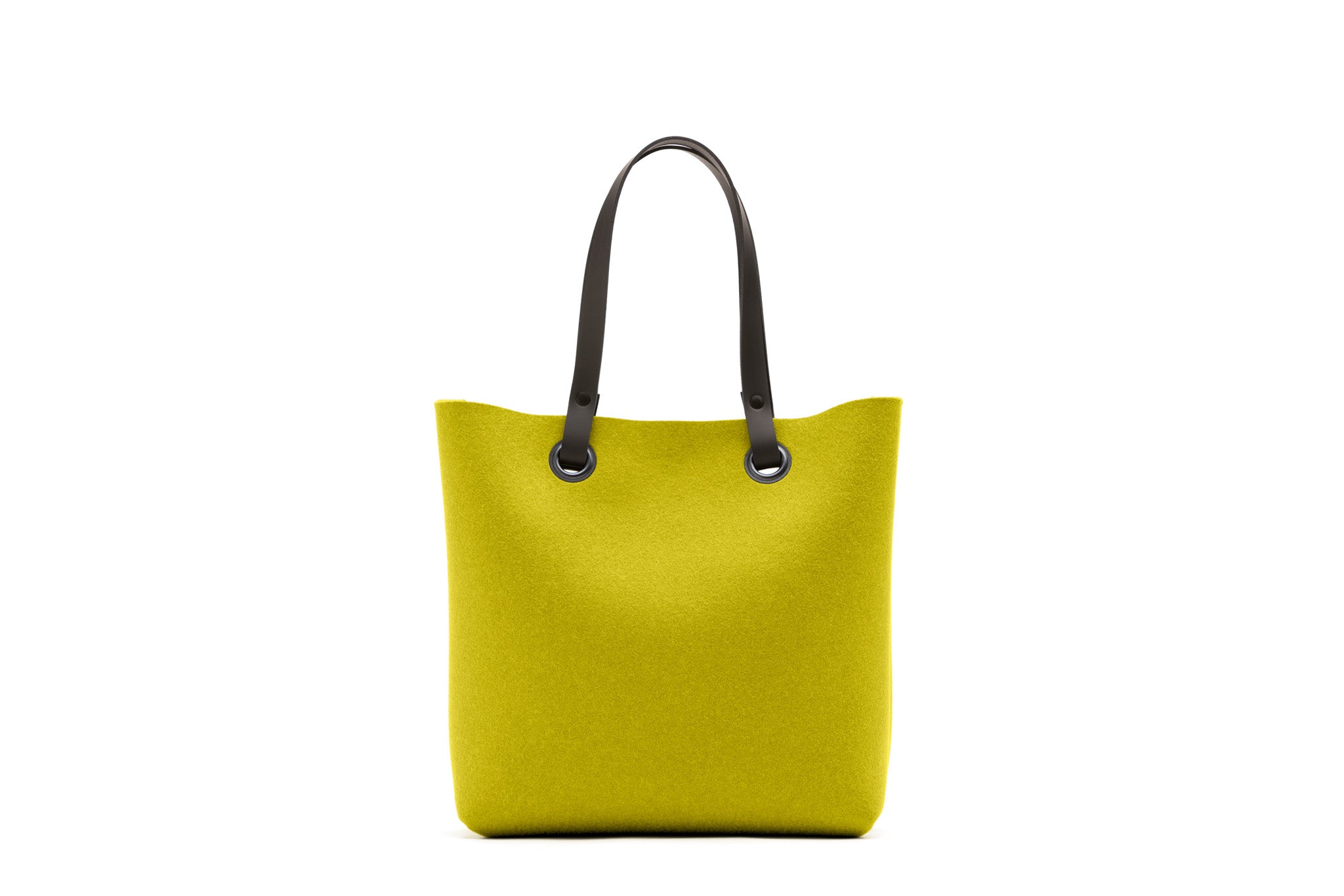 Hey-Sign Shopper-Tasche aus Filz mit Lederhenkeln, Größe S, Farbe Verde