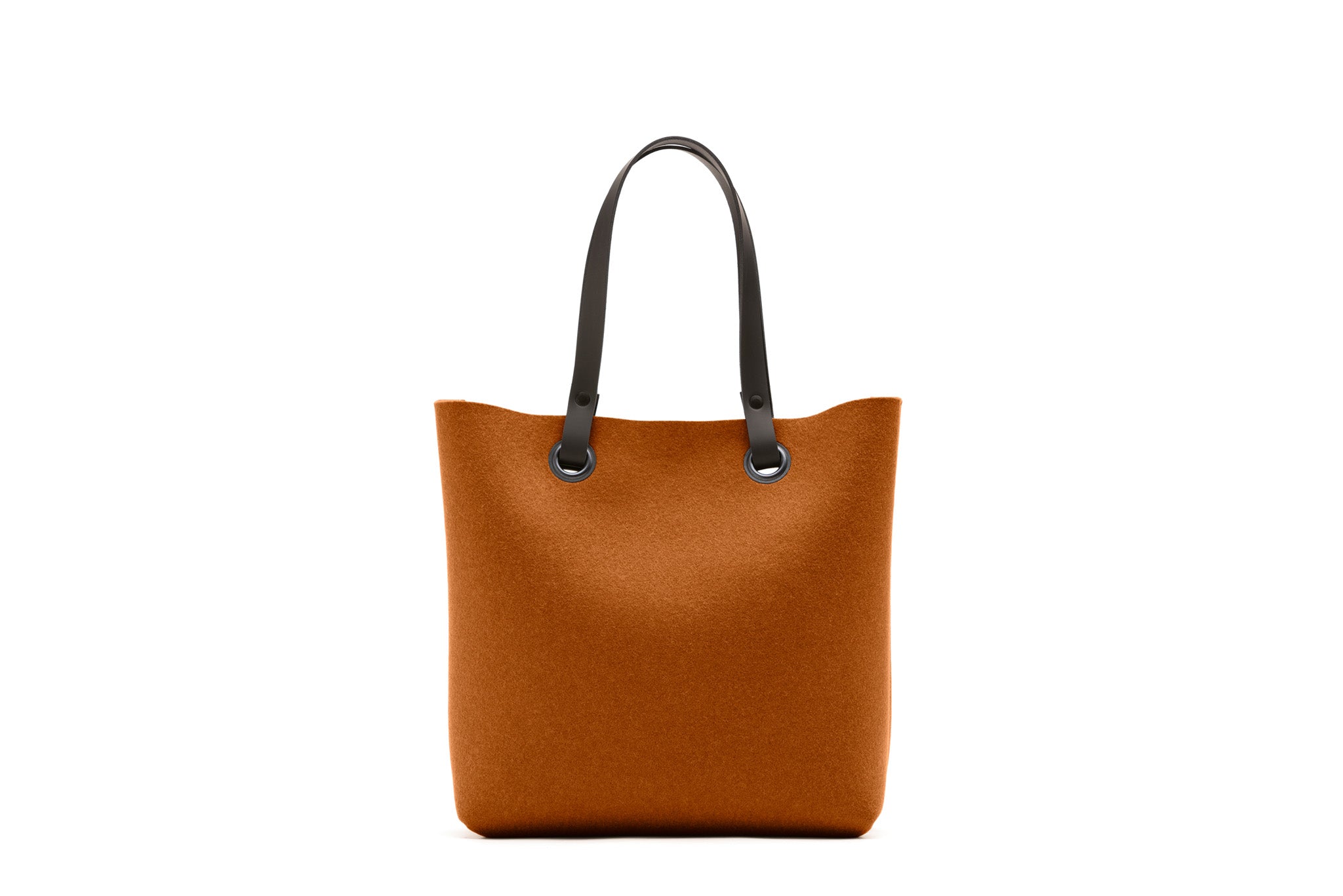 Hey-Sign Shopper-Tasche aus Filz mit Lederhenkeln, Größe S, Farbe Walnuss