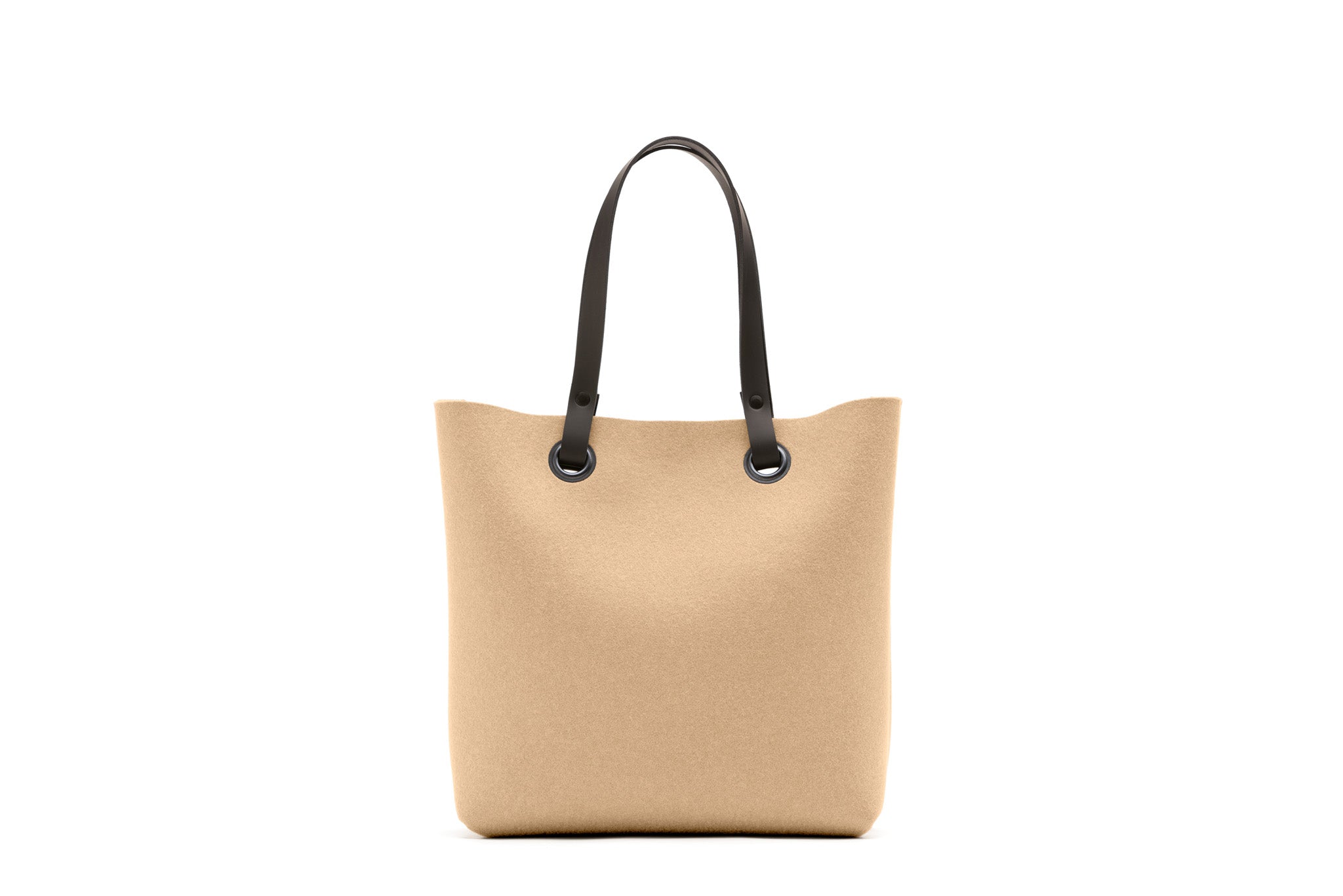 Hey-Sign Shopper-Tasche aus Filz mit Lederhenkeln, Größe S, Farbe Karamell