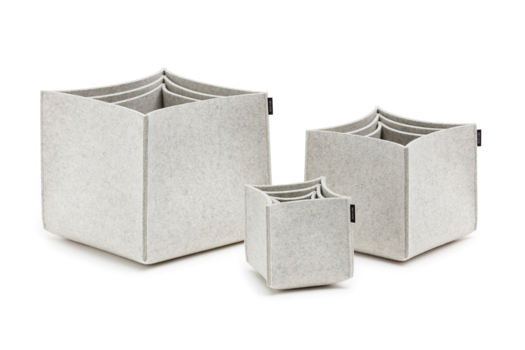 Hohe Boxen aus Wollfilz von Hey-Sign im Set No. 1, 2 und 3