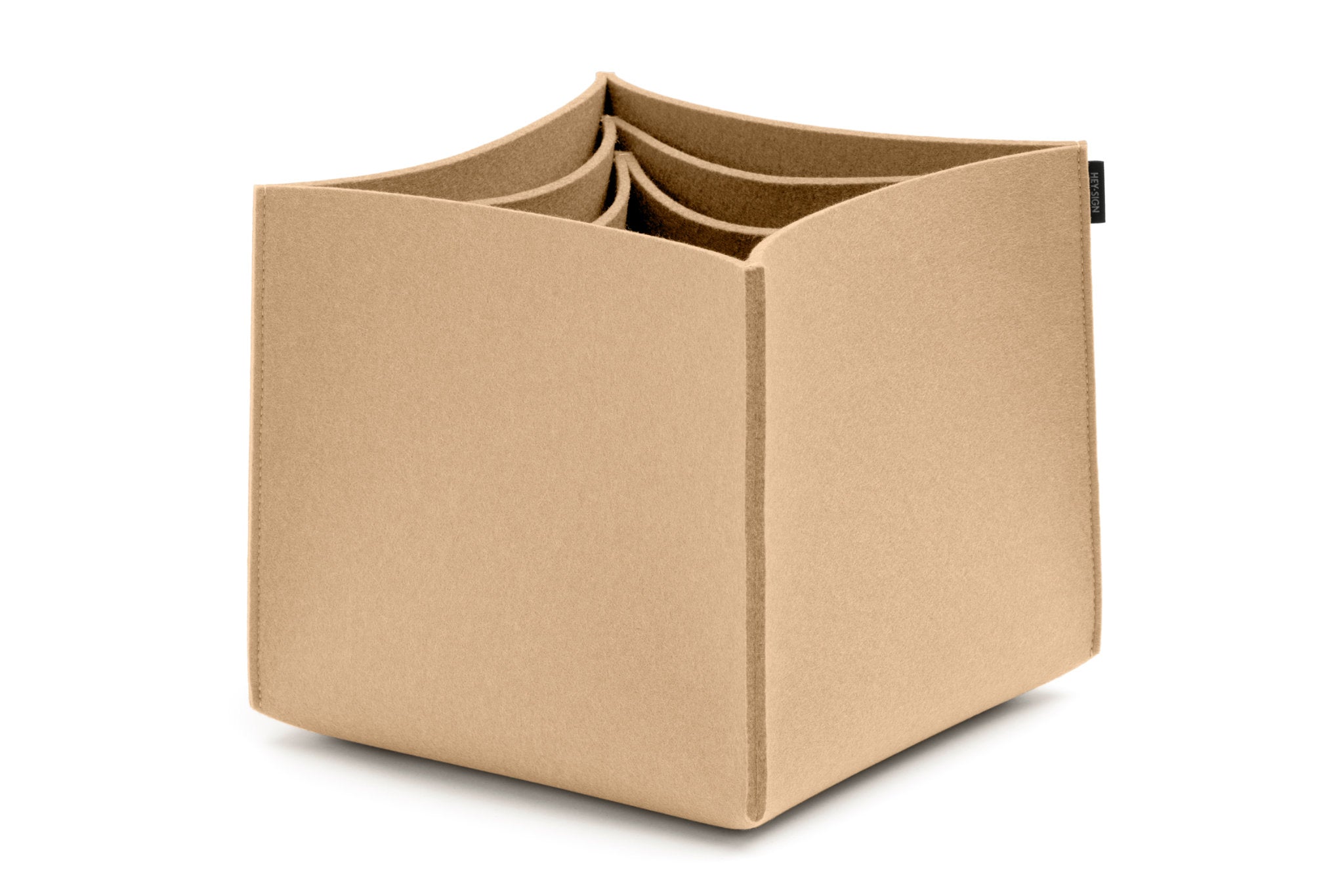 Hohe Boxen aus Wollfilz von Hey-Sign im Set No. 3 | Farbe Karamell