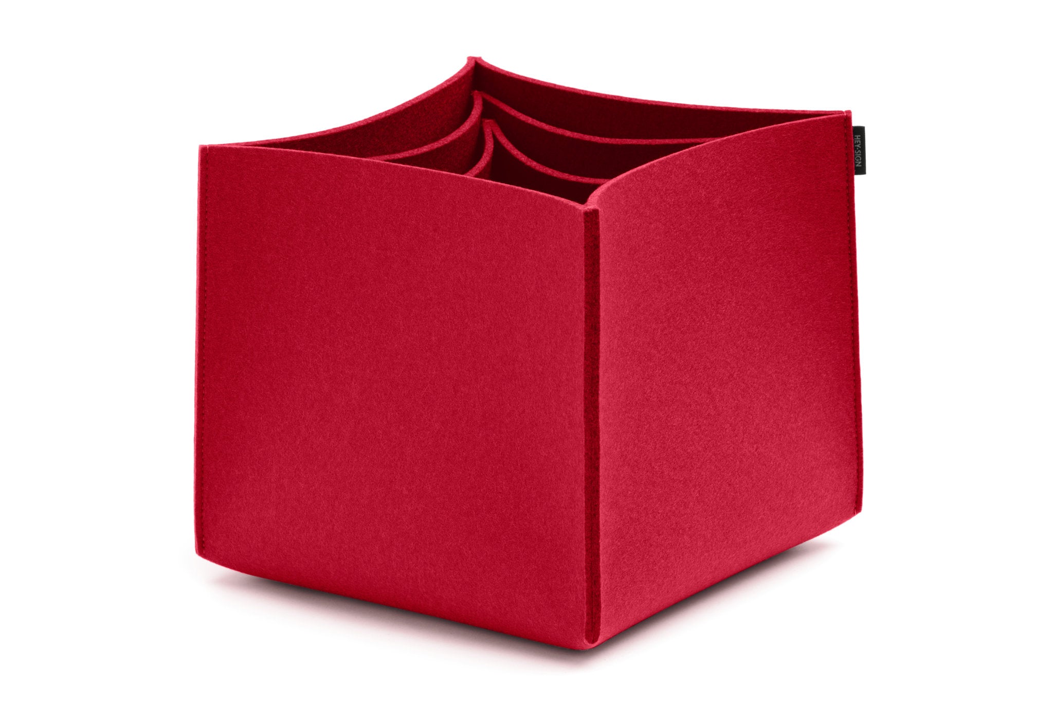 Hohe Boxen aus Wollfilz von Hey-Sign im Set No. 3 | Farbe Mohnrot