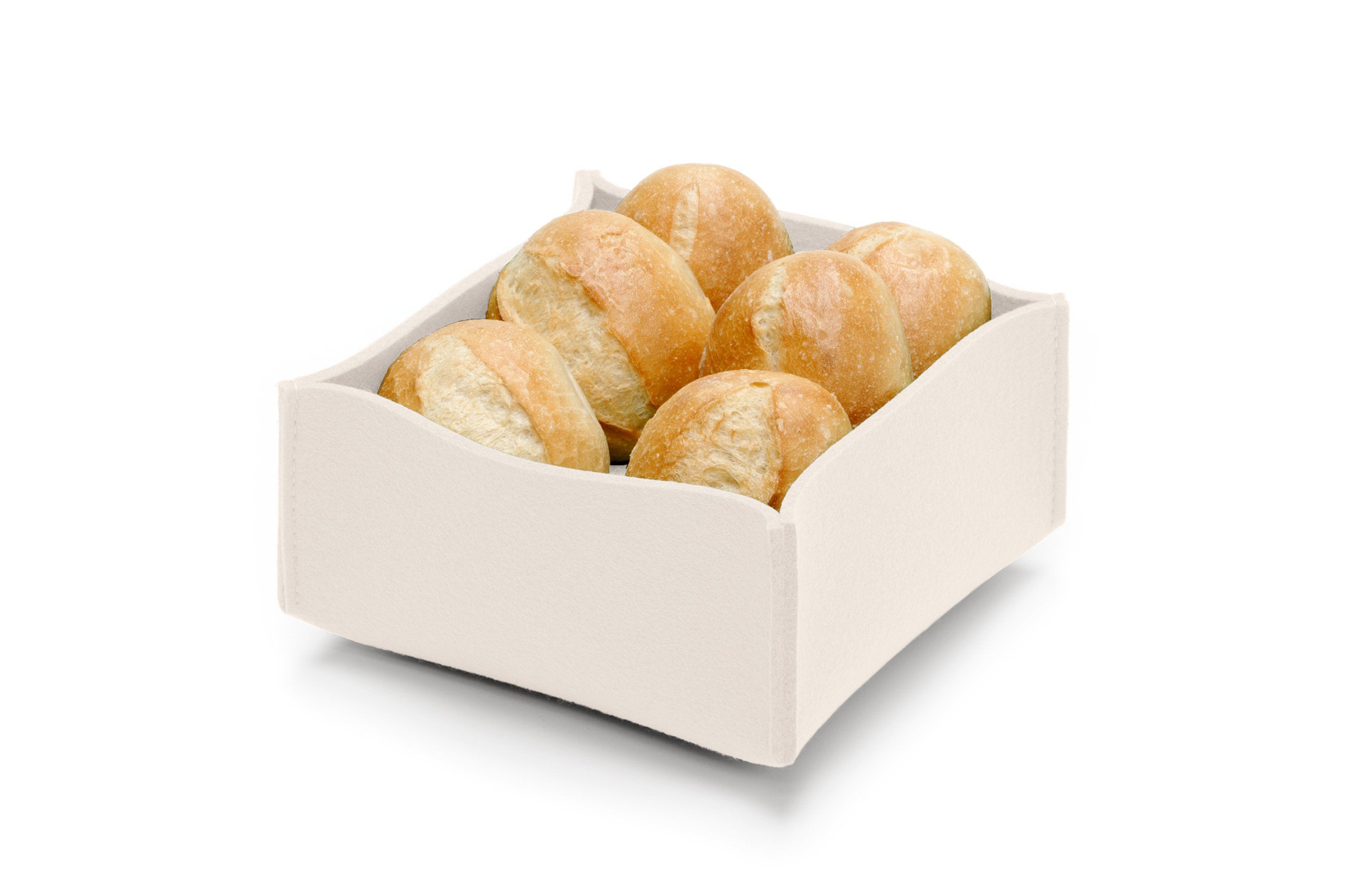 Hey-Sign Brotkorb aus Wollfilz, Farbe Wollweiß