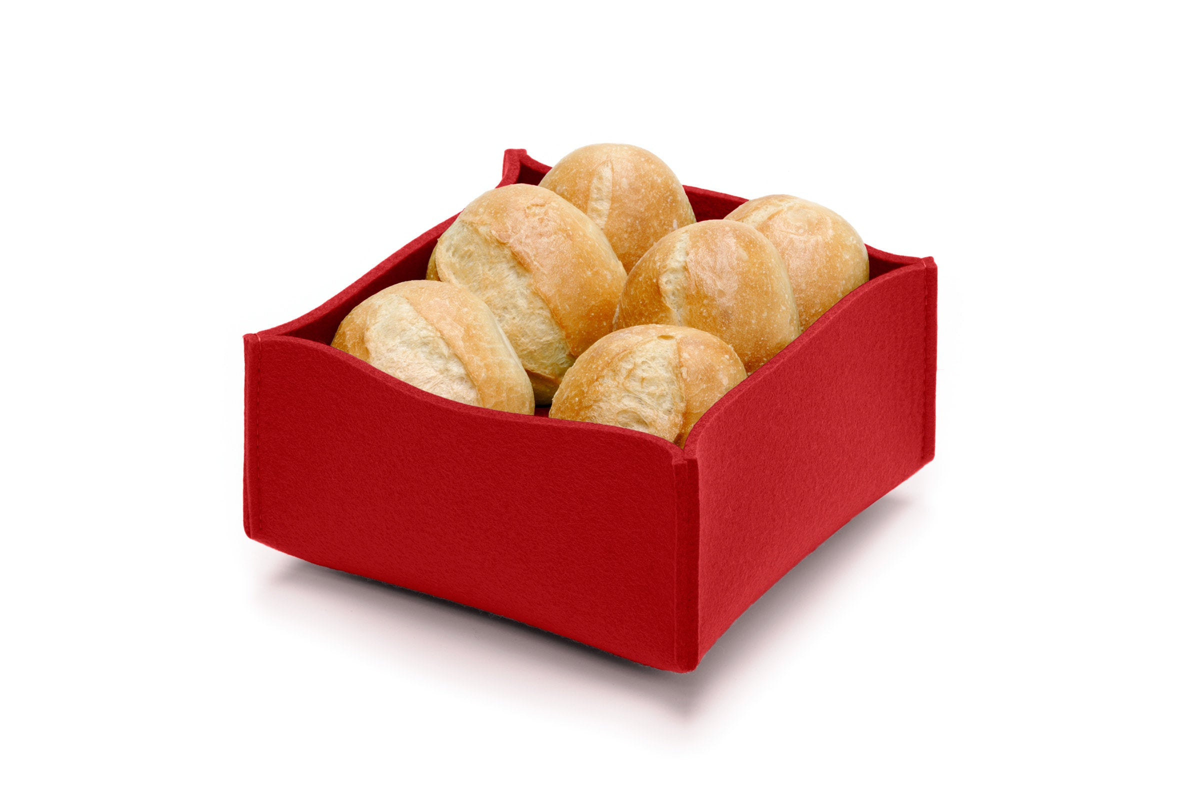 Hey-Sign Brotkorb aus Wollfilz, Farbe Rot
