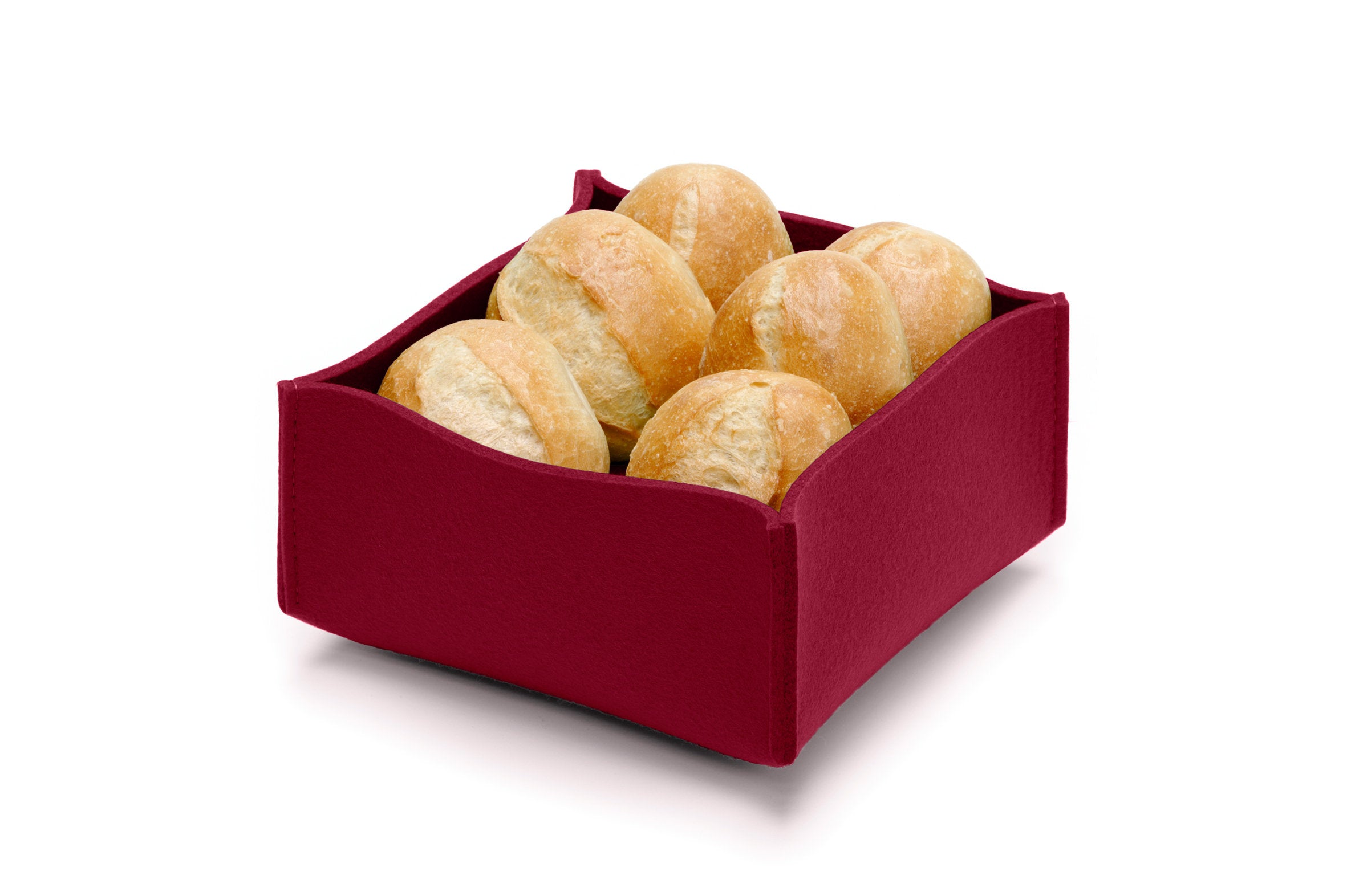 Hey-Sign Brotkorb aus Wollfilz, Farbe Bordeaux