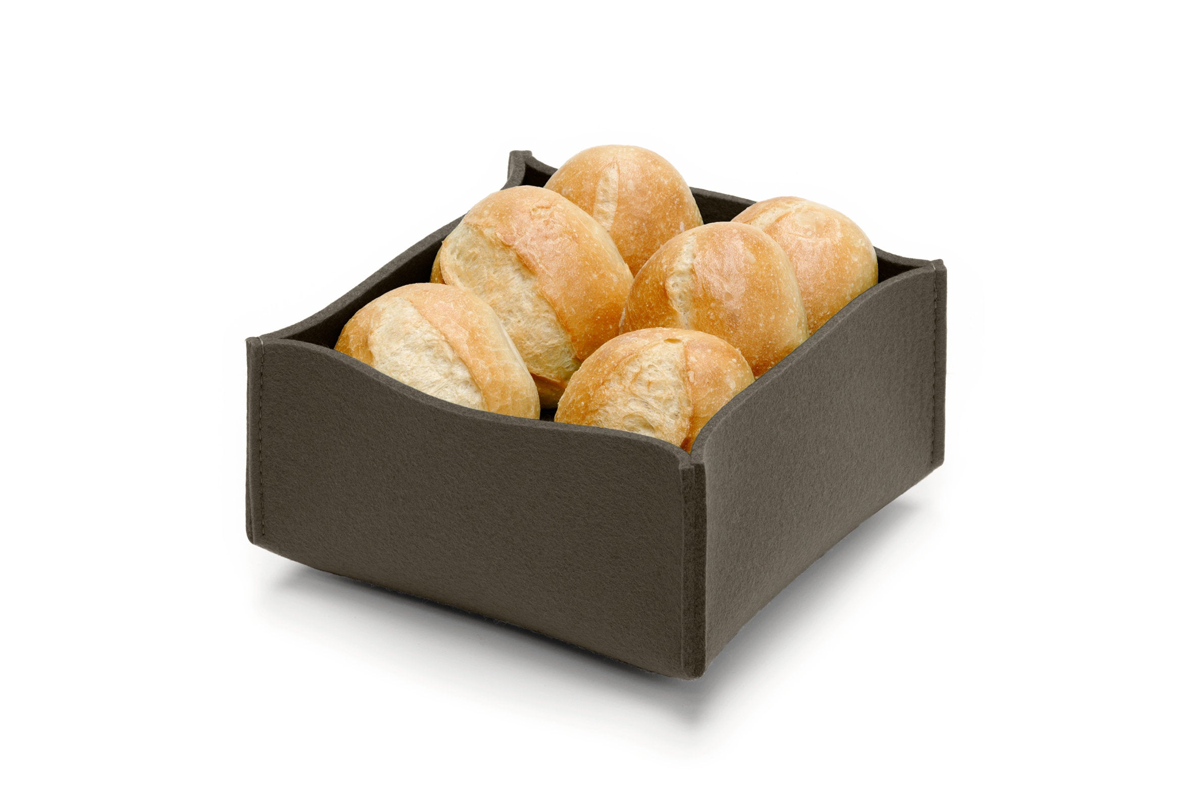 Hey-Sign Brotkorb aus Wollfilz, Farbe Umbra