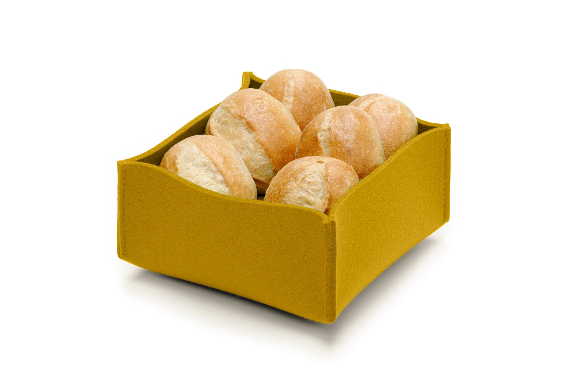 Hey-Sign Brotkorb aus Wollfilz, Farbe Mustard
