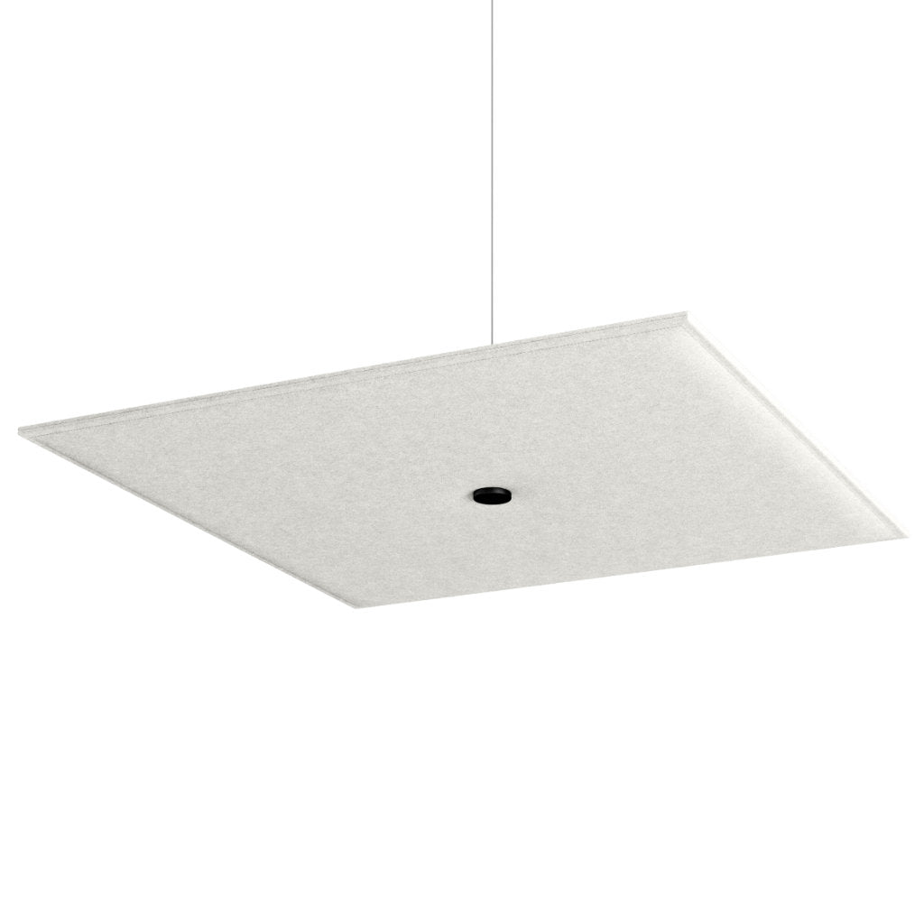 Hey-Sign Akustik Deckenelement Spot Square aus Filz mit Stahlseil-Aufhängung, Größe L, Farbe Marmor