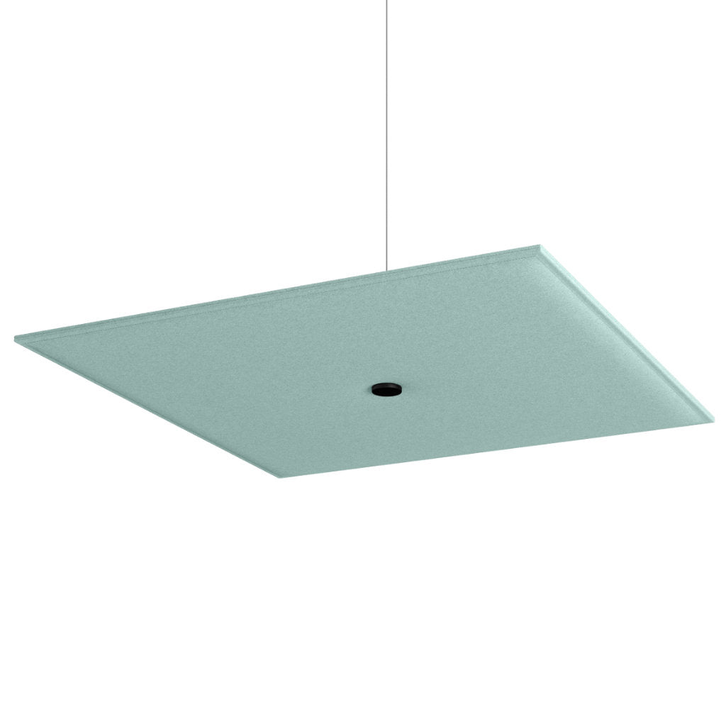 Hey-Sign Akustik Deckenelement Spot Square aus Filz mit Stahlseil-Aufhängung, Größe L, Farbe Aqua