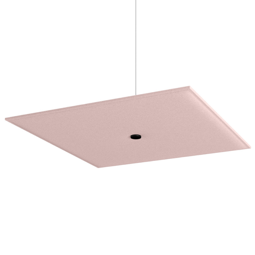 Hey-Sign Akustik Deckenelement Spot Square aus Filz mit Stahlseil-Aufhängung, Größe L, Farbe Powder