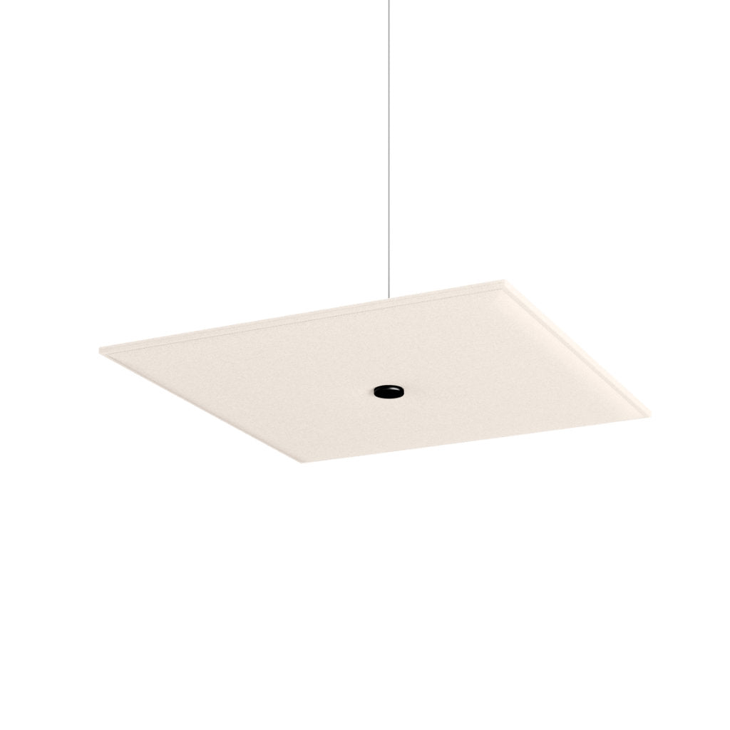 Hey-Sign Akustik Deckenelement Spot Square aus Filz mit Stahlseil-Aufhängung, Größe M, Farbe Wollweiss