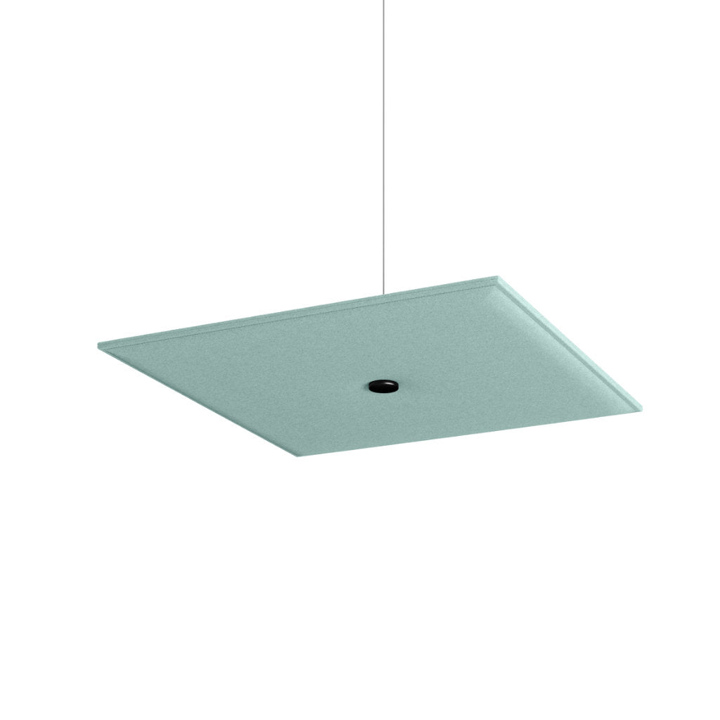 Hey-Sign Akustik Deckenelement Spot Square aus Filz mit Stahlseil-Aufhängung, Größe M, Farbe Aqua