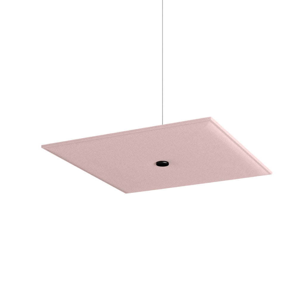 Hey-Sign Akustik Deckenelement Spot Square aus Filz mit Stahlseil-Aufhängung, Größe M, Farbe Powder