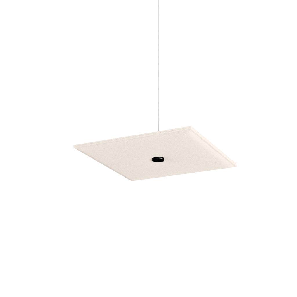 Hey-Sign Akustik Deckenelement Spot Square aus Filz mit Stahlseil-Aufhängung, Größe S, Farbe Wollweiss