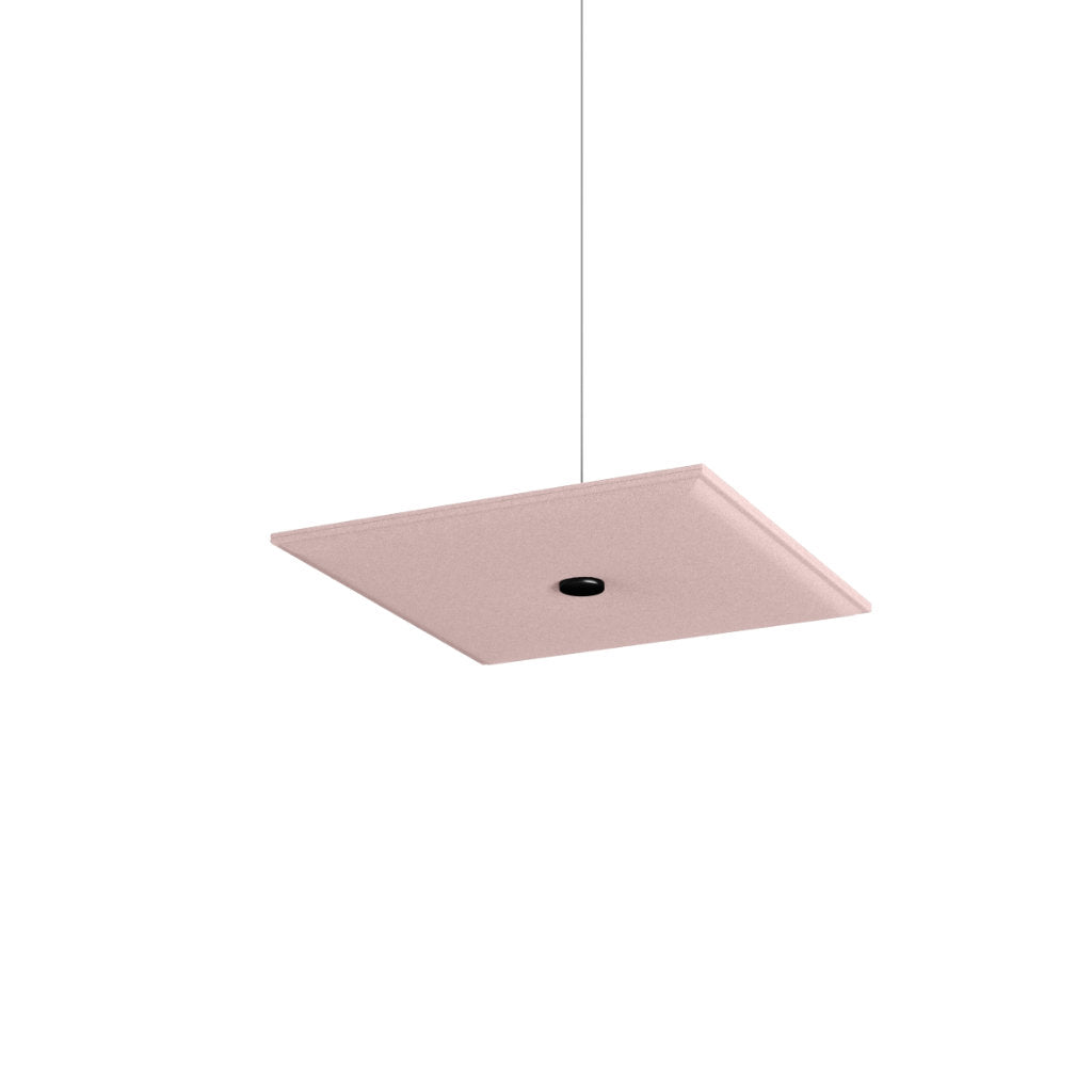 Hey-Sign Akustik Deckenelement Spot Square aus Filz mit Stahlseil-Aufhängung, Größe S, Farbe Powder