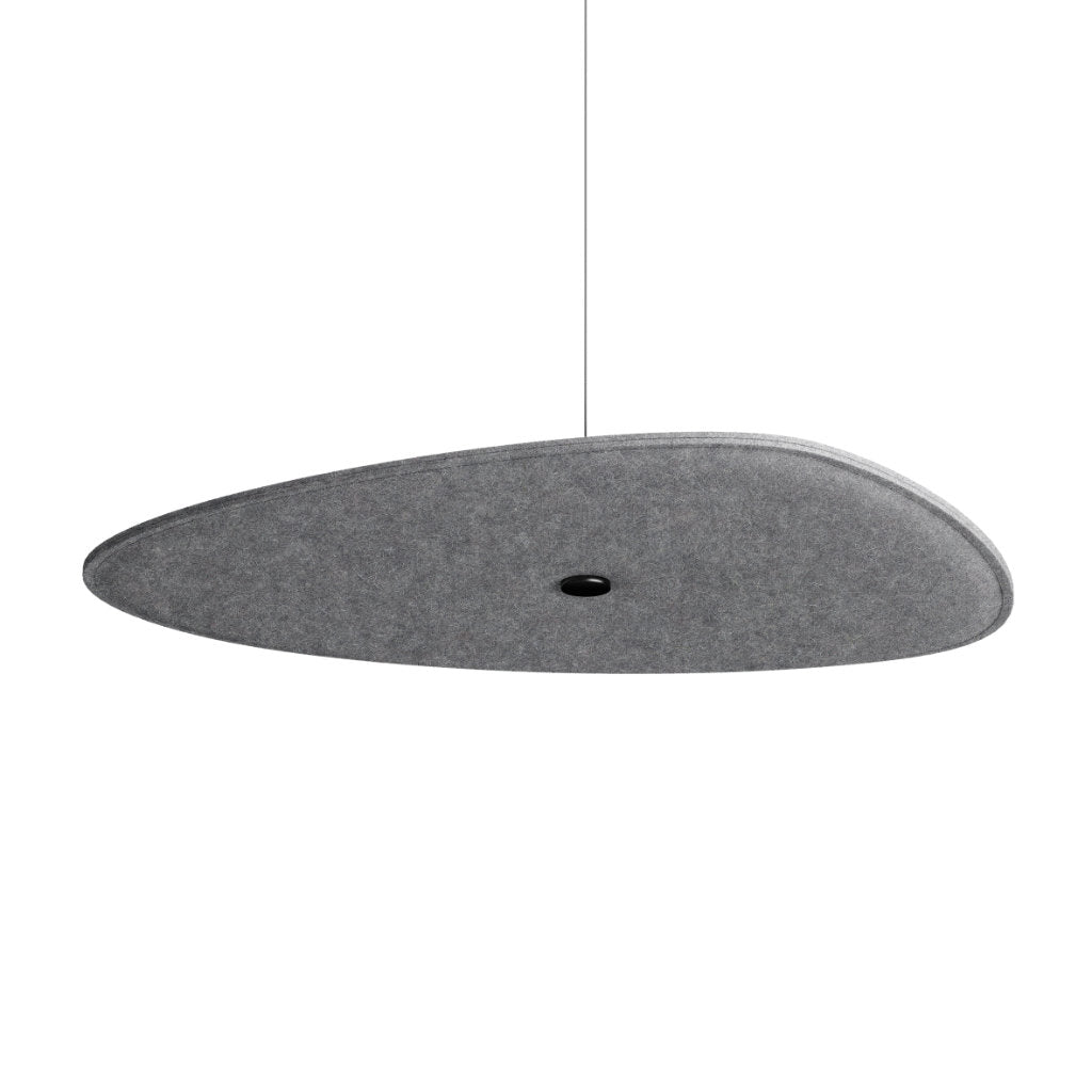Hey-Sign Akustik Deckenelement Spot Stone aus Filz mit Stahlseil-Aufhängung, Größe L, Farbe Anthrazit