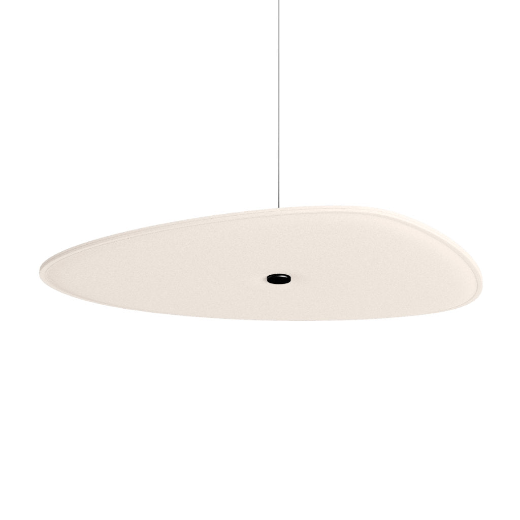 Hey-Sign Akustik Deckenelement Spot Stone aus Filz mit Stahlseil-Aufhängung, Größe L, Farbe Wollweiß