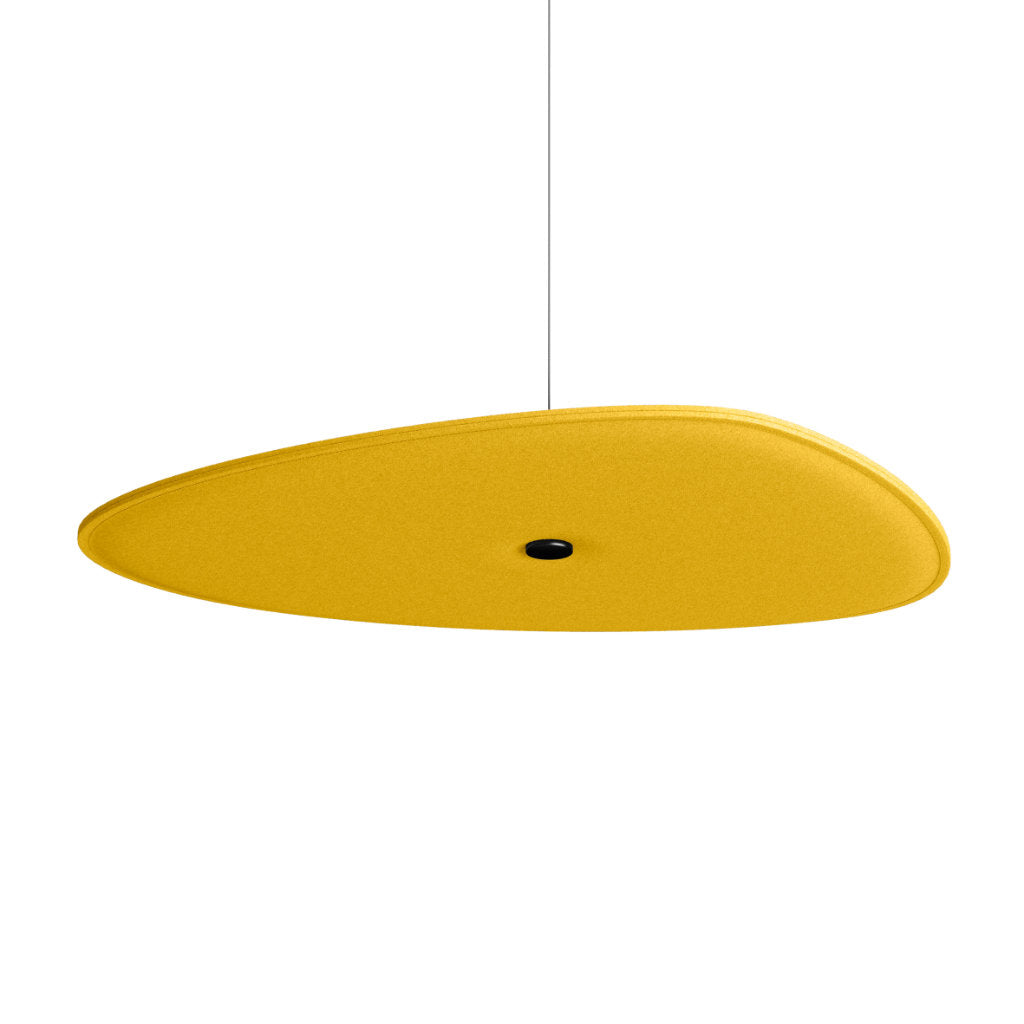 Hey-Sign Akustik Deckenelement Spot Stone aus Filz mit Stahlseil-Aufhängung, Größe L, Farbe Curry