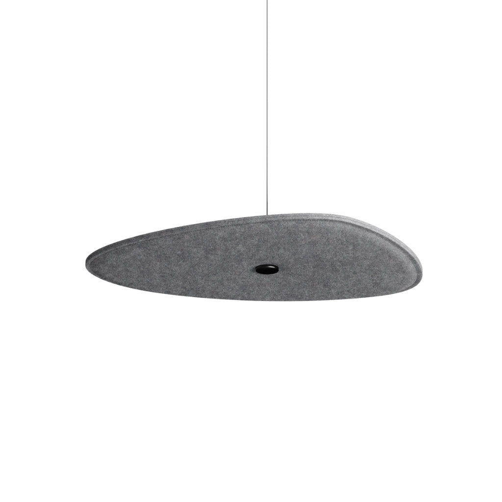 Hey-Sign Akustik Deckenelement Spot Stone aus Filz mit Stahlseil-Aufhängung, Größe M, Farbe Anthrazit