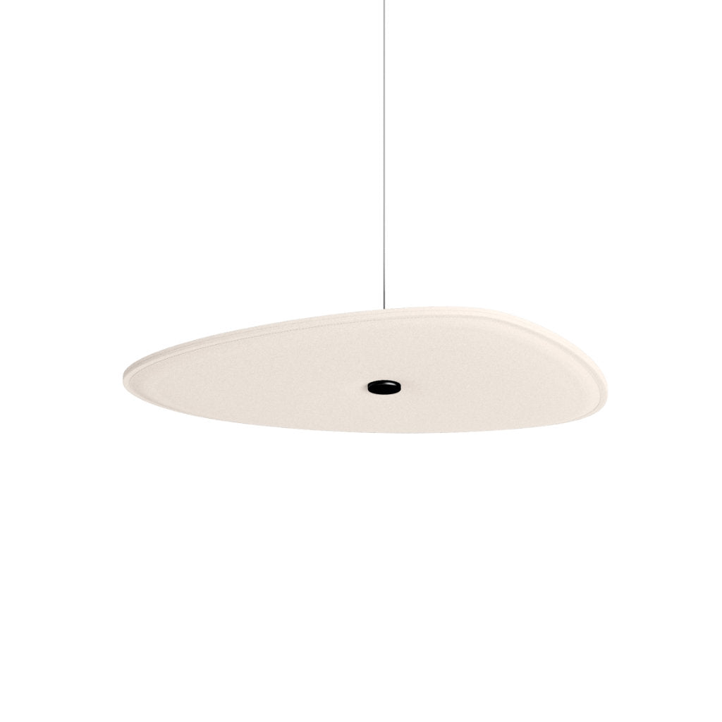 Hey-Sign Akustik Deckenelement Spot Stone aus Filz mit Stahlseil-Aufhängung, Größe M, Farbe Wollweiß