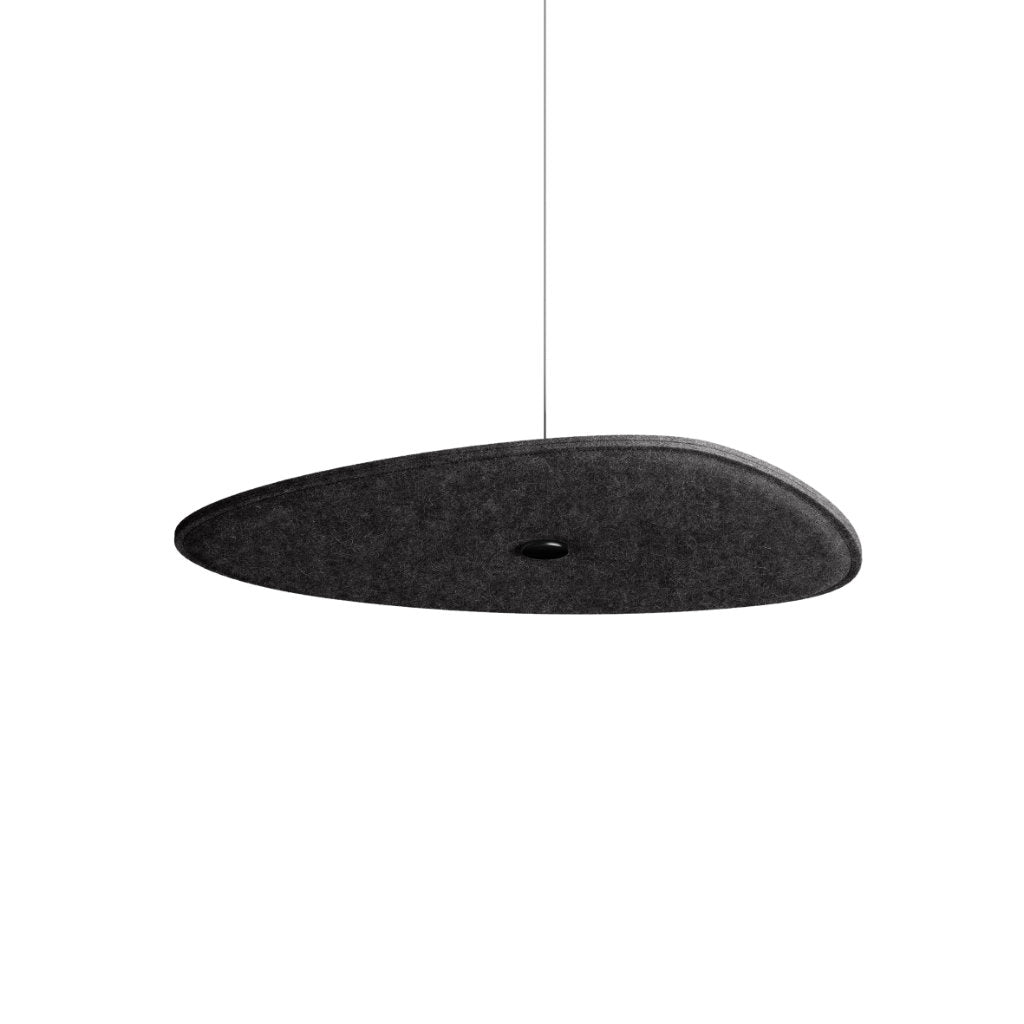Hey-Sign Akustik Deckenelement Spot Stone aus Filz mit Stahlseil-Aufhängung, Größe M, Farbe Graphit