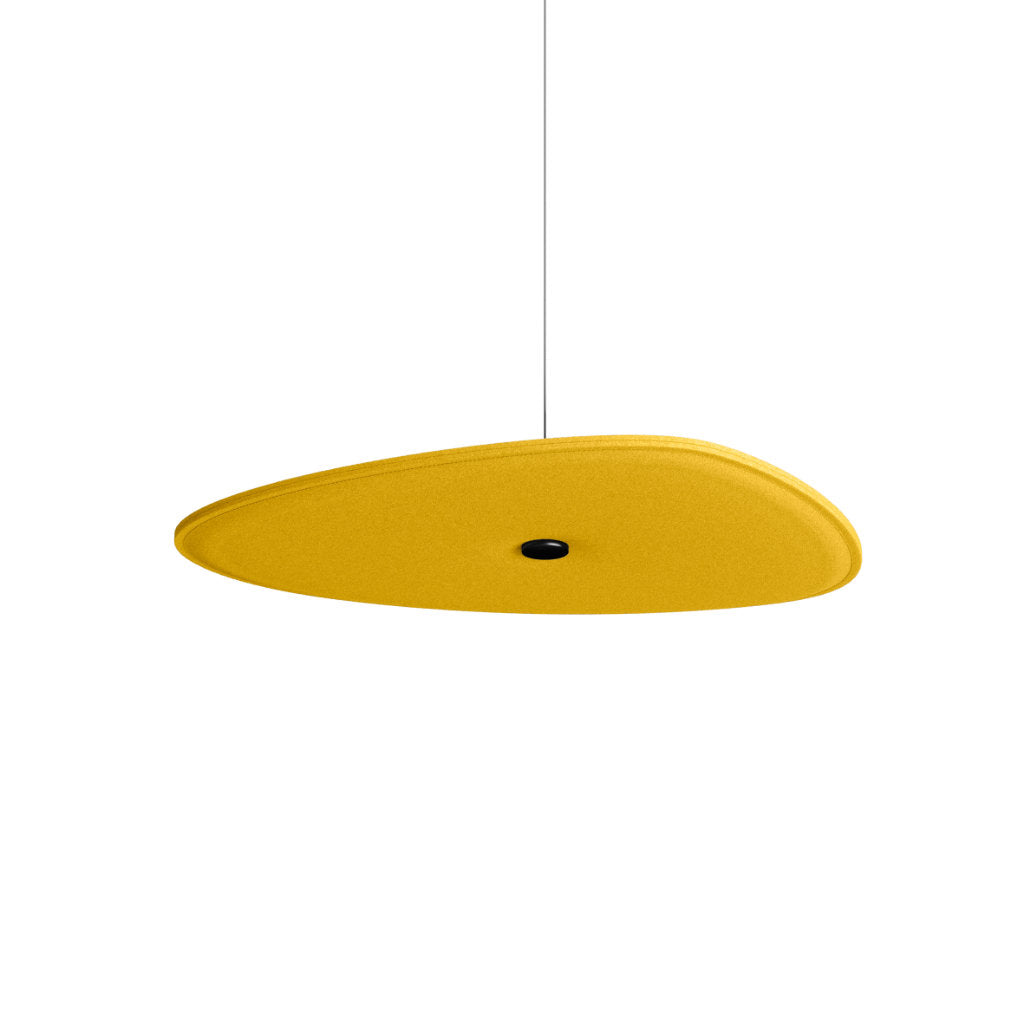 Hey-Sign Akustik Deckenelement Spot Stone aus Filz mit Stahlseil-Aufhängung, Größe M, Farbe Curry