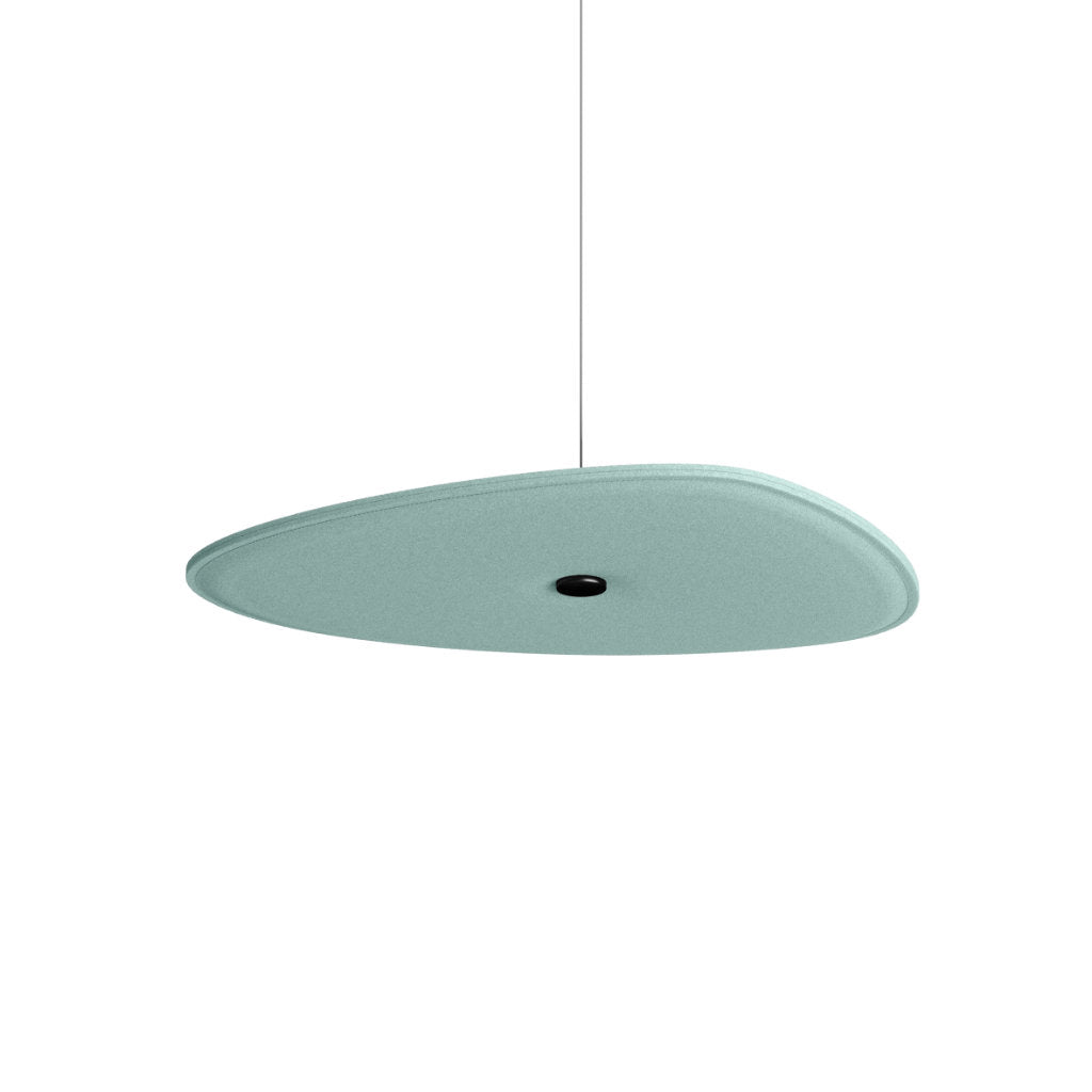 Hey-Sign Akustik Deckenelement Spot Stone aus Filz mit Stahlseil-Aufhängung, Größe M, Farbe Aqua