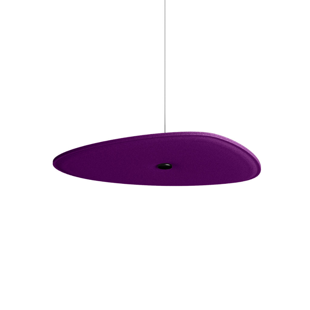 Hey-Sign Akustik Deckenelement Spot Stone aus Filz mit Stahlseil-Aufhängung, Größe M, Farbe Pflaume