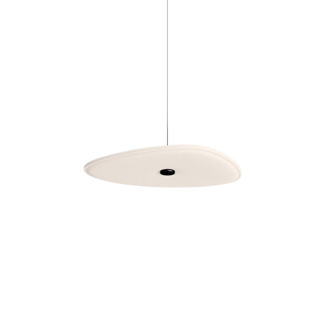 Hey-Sign Akustik Deckenelement Spot Stone aus Filz mit Stahlseil-Aufhängung, Größe S, Farbe Wollweiß