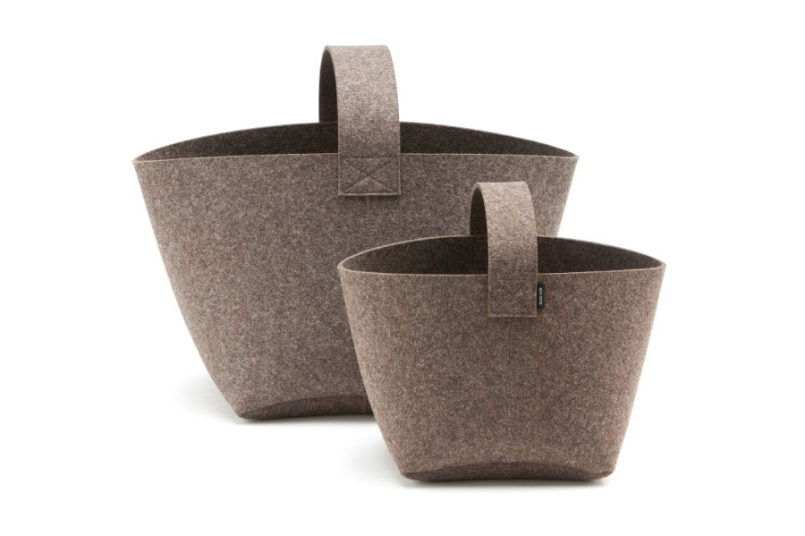 Hey-Sign Kaminholzkorb aus Filz, Größe S und M, Farbe Pepper