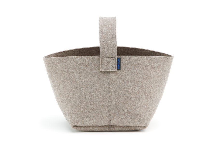 Hey-Sign Kaminholzkorb aus Filz, Größe M, Farbe Hellmeliert