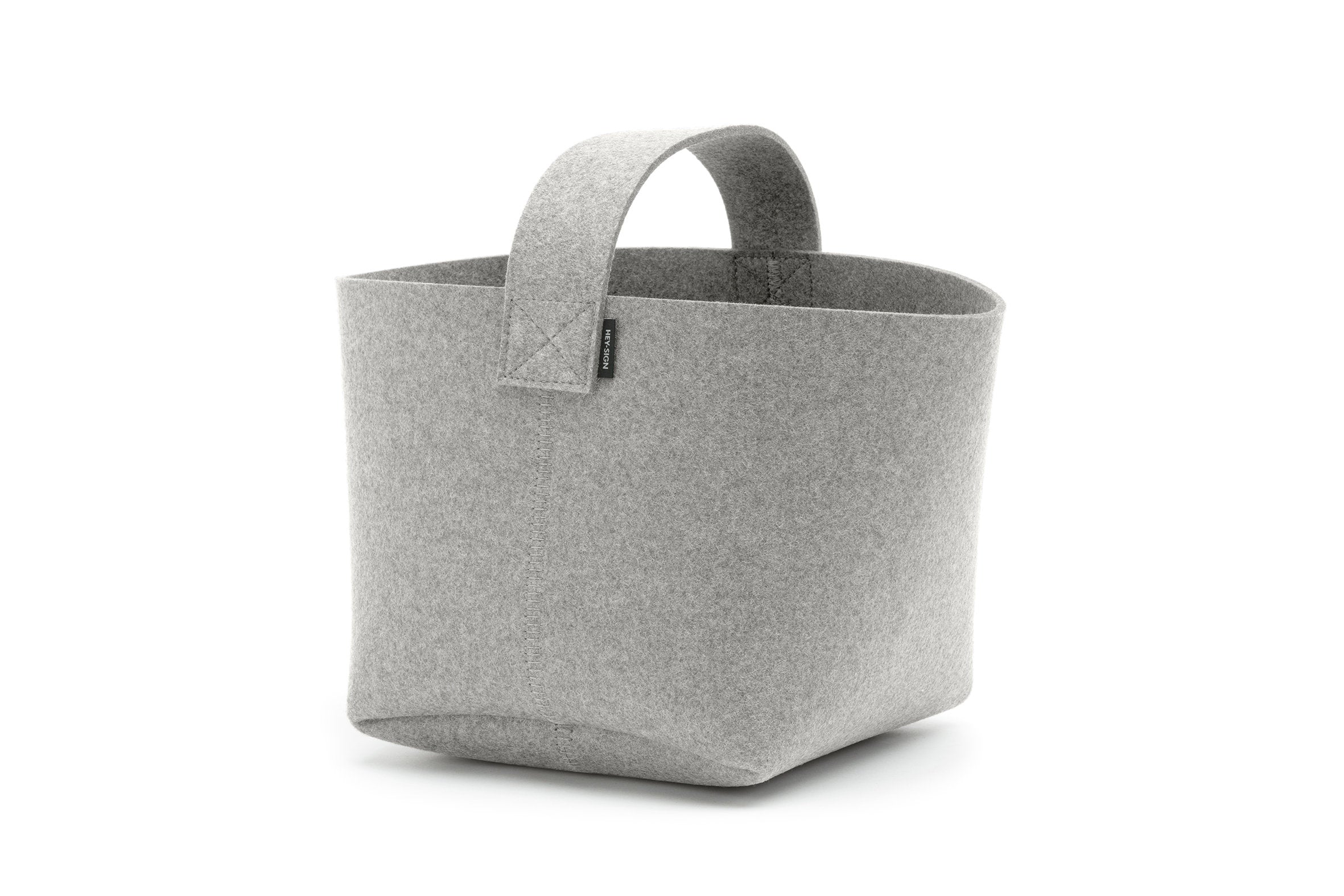 Hey-Sign Kaminholzkorb aus Filz, Größe S, Farbe Hellmeliert