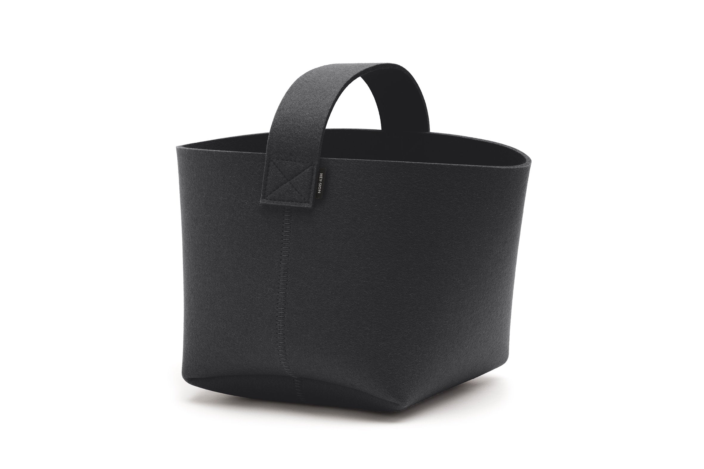 Hey-Sign Kaminholzkorb aus Filz, Größe S, Farbe Schwarz