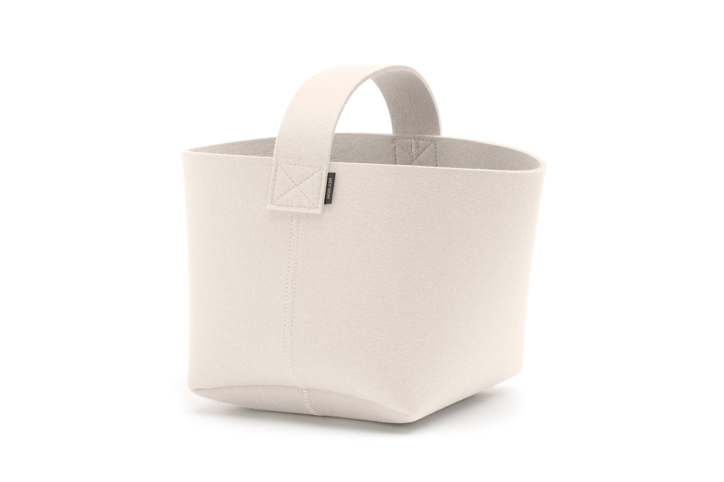 Hey-Sign Kaminholzkorb aus Filz, Größe S, Farbe Wollweiß