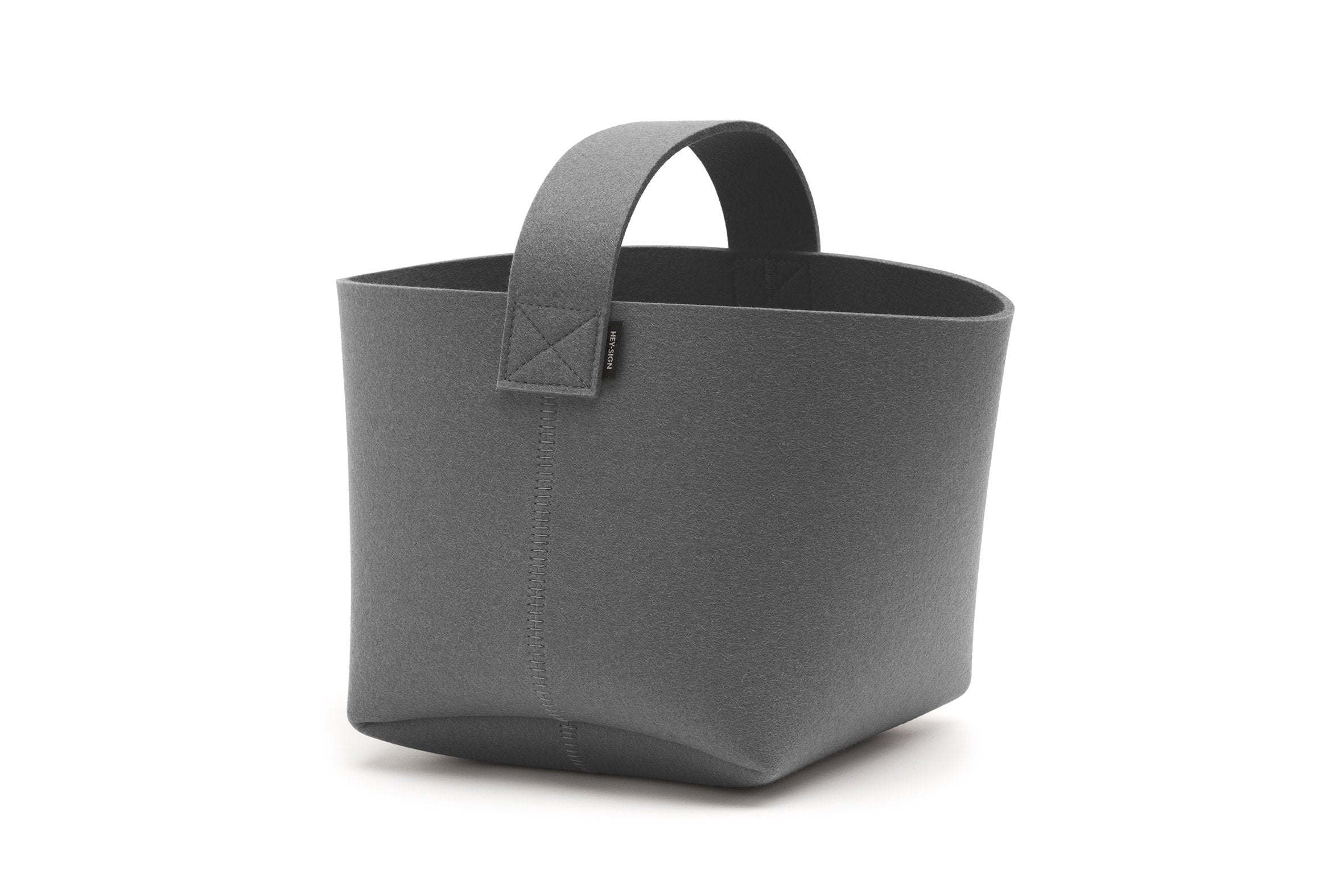 Hey-Sign Kaminholzkorb aus Filz, Größe S, Farbe Taubengrau