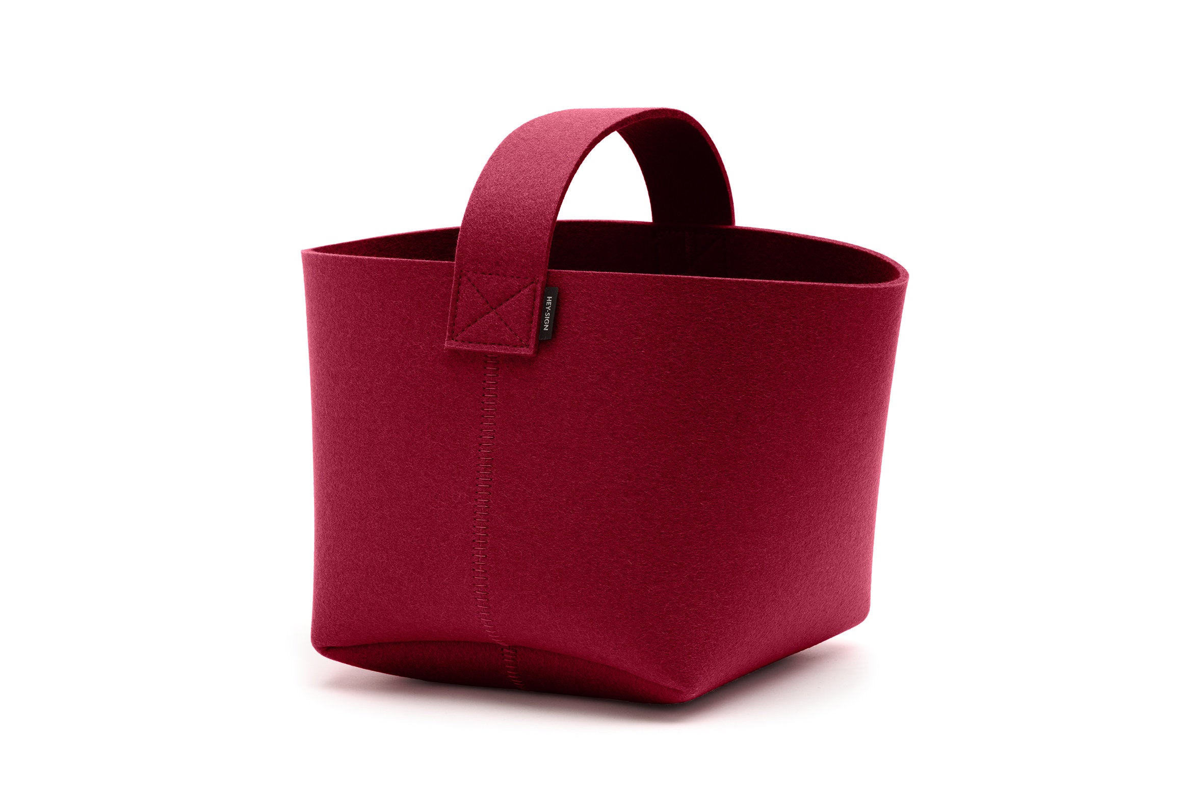 Hey-Sign Kaminholzkorb aus Filz, Größe S, Farbe Bordeaux