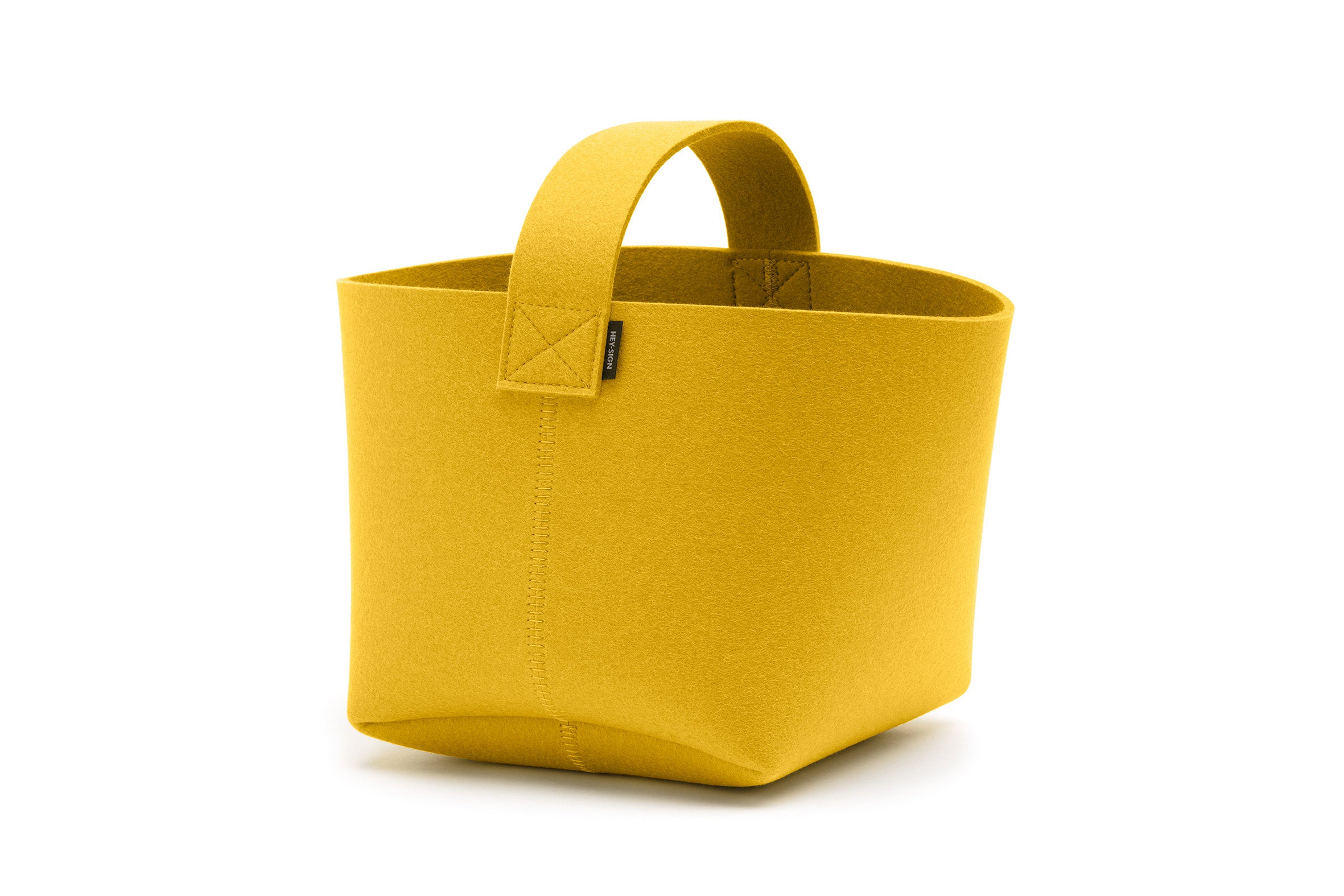 Hey-Sign Kaminholzkorb aus Filz, Größe S, Farbe Curry